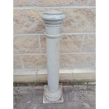 Grey cast iron bollard {H 95cm x Dia 20cm }. (NOT AVAILABLE TO VIEW IN PERSON)