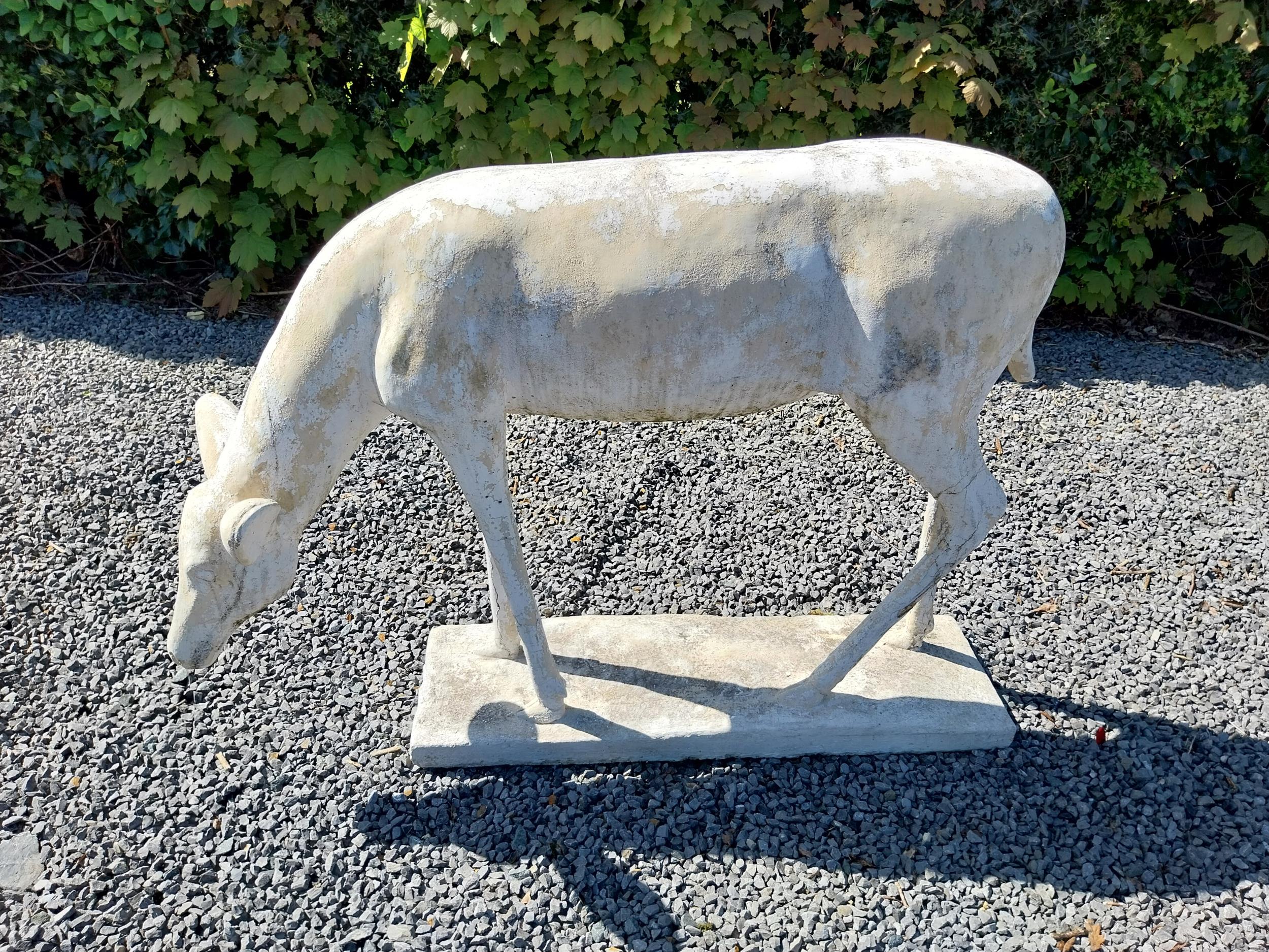 Moulded stone statue of a Deer {88 cm H x 122 cm W x 77 cm D}. - Image 2 of 6