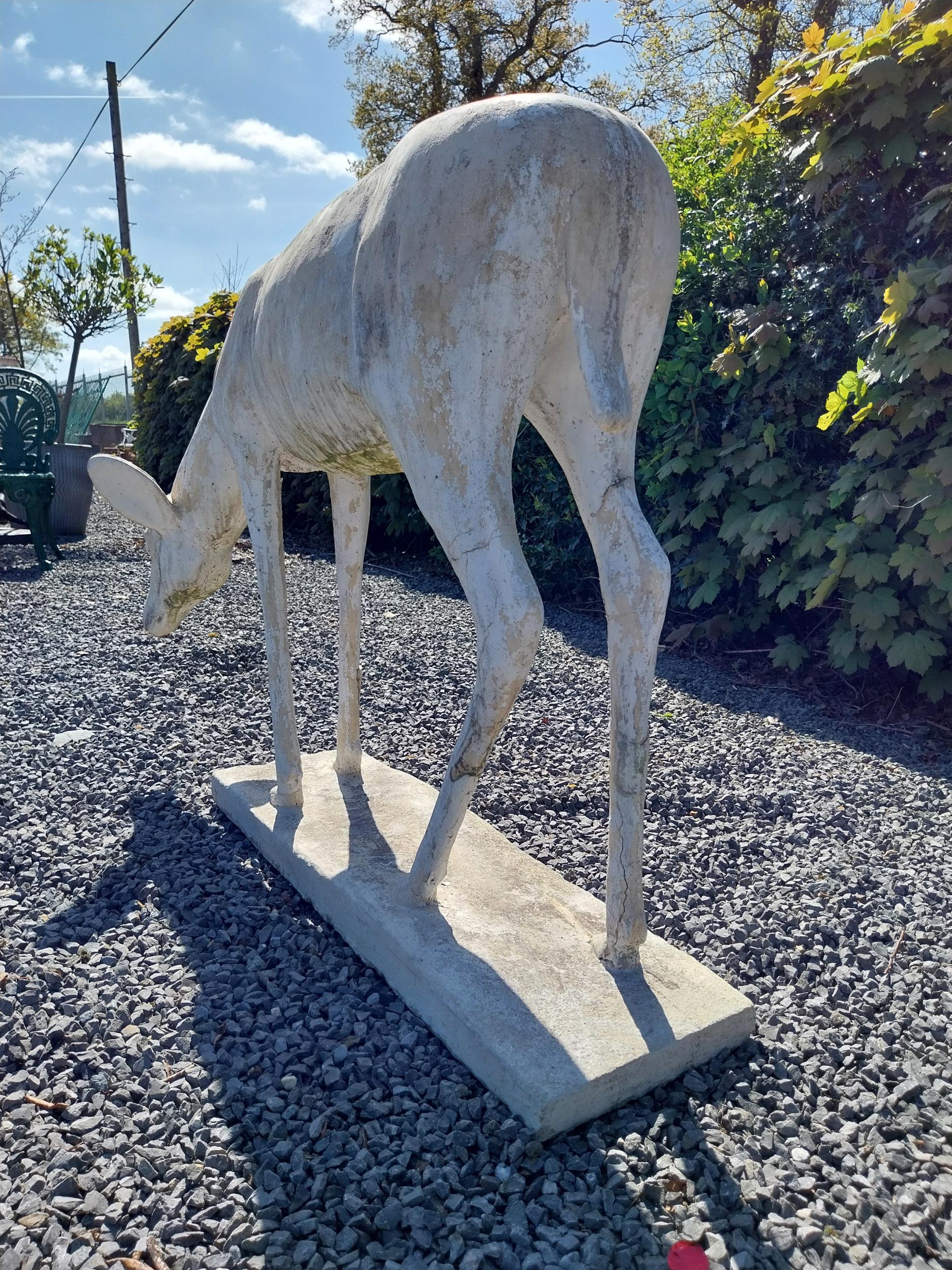 Moulded stone statue of a Deer {88 cm H x 122 cm W x 77 cm D}. - Image 4 of 6