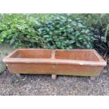 Salt glazed double planter {H 26cm x W 120cm x D 40cm }. (NOT AVAILABLE TO VIEW IN PERSON)