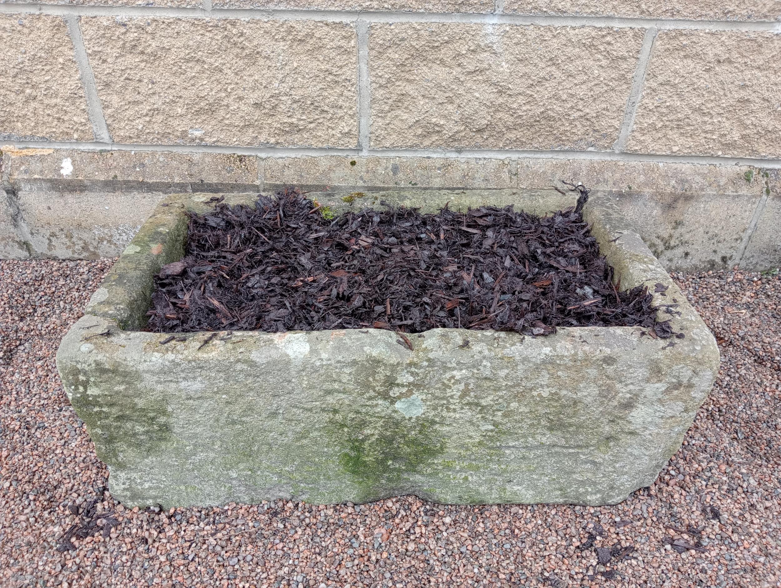 Sandstone trough j{H 24cm x W 85cm x D 40cm }. (NOT AVAILABLE TO VIEW IN PERSON)