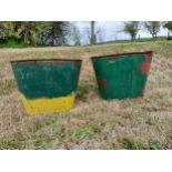 Pair of 20th C tin garden planters {31 cm H x 34 cm W x 39 cm D}.