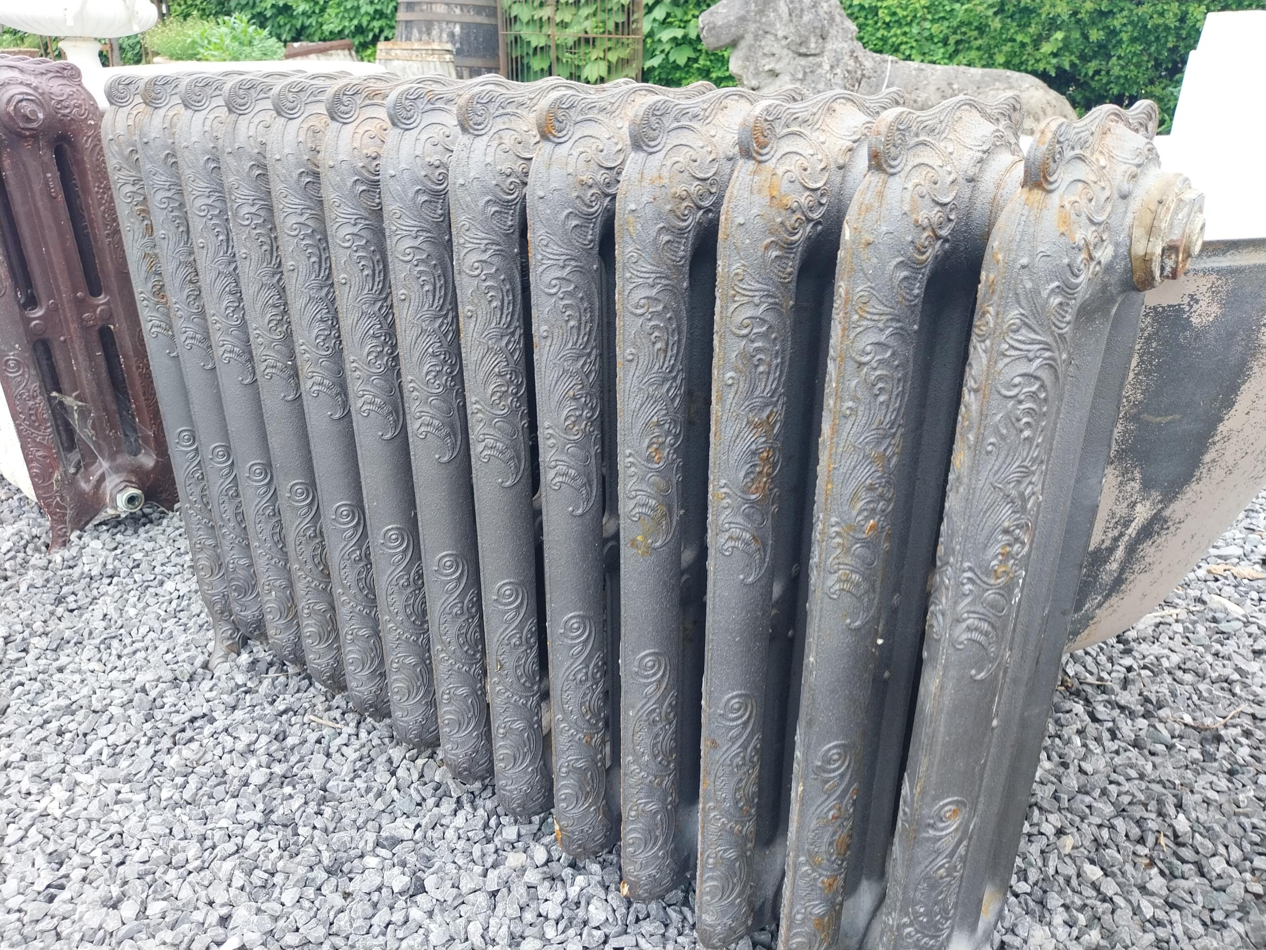 Two decorative cast iron radiators in the Victorian style - taken out working {74 cm H x 108 cm W - Image 2 of 3