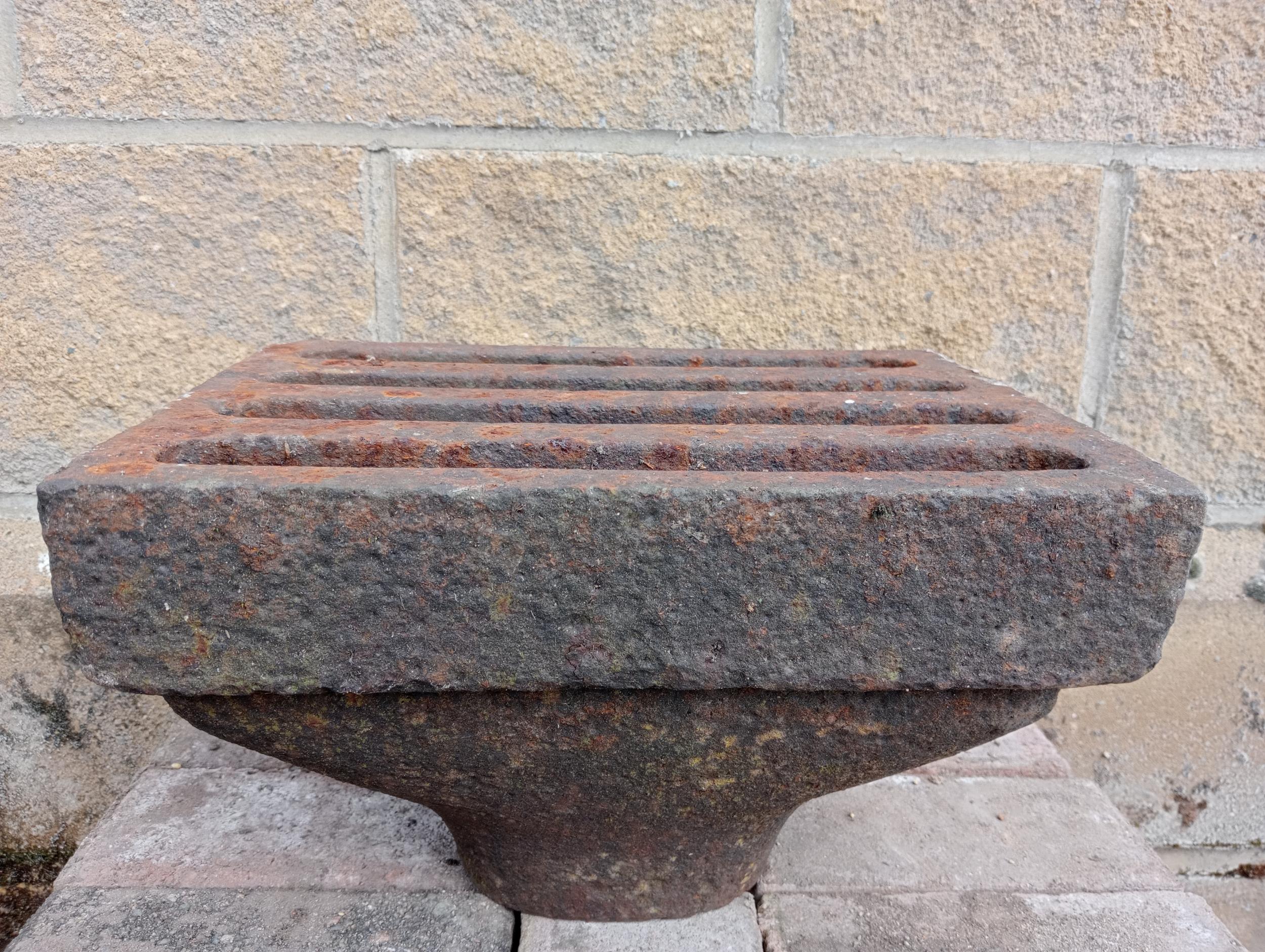 Cast iron drain hopper {H 20cm x W 35cm x D 25cm }. (NOT AVAILABLE TO VIEW IN PERSON)