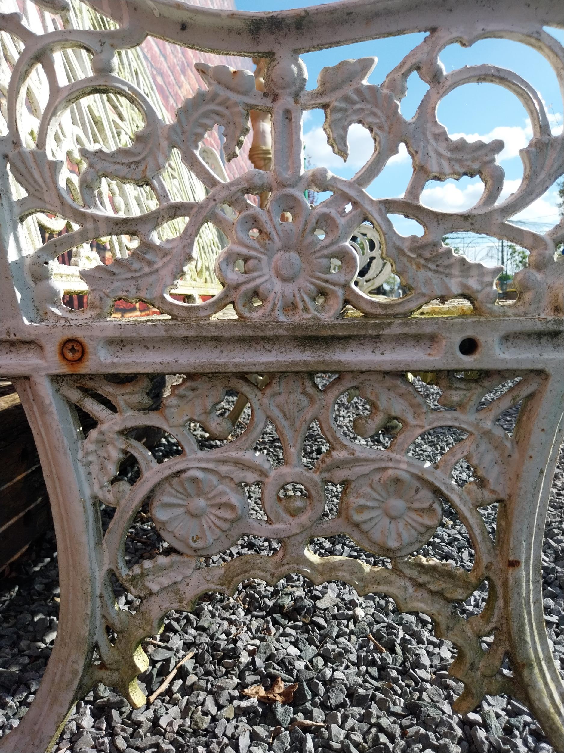 Good quality Pierce Wexford cast iron garden bench {108 cm H x 132 cm W x 65 cm D}. - Image 7 of 10