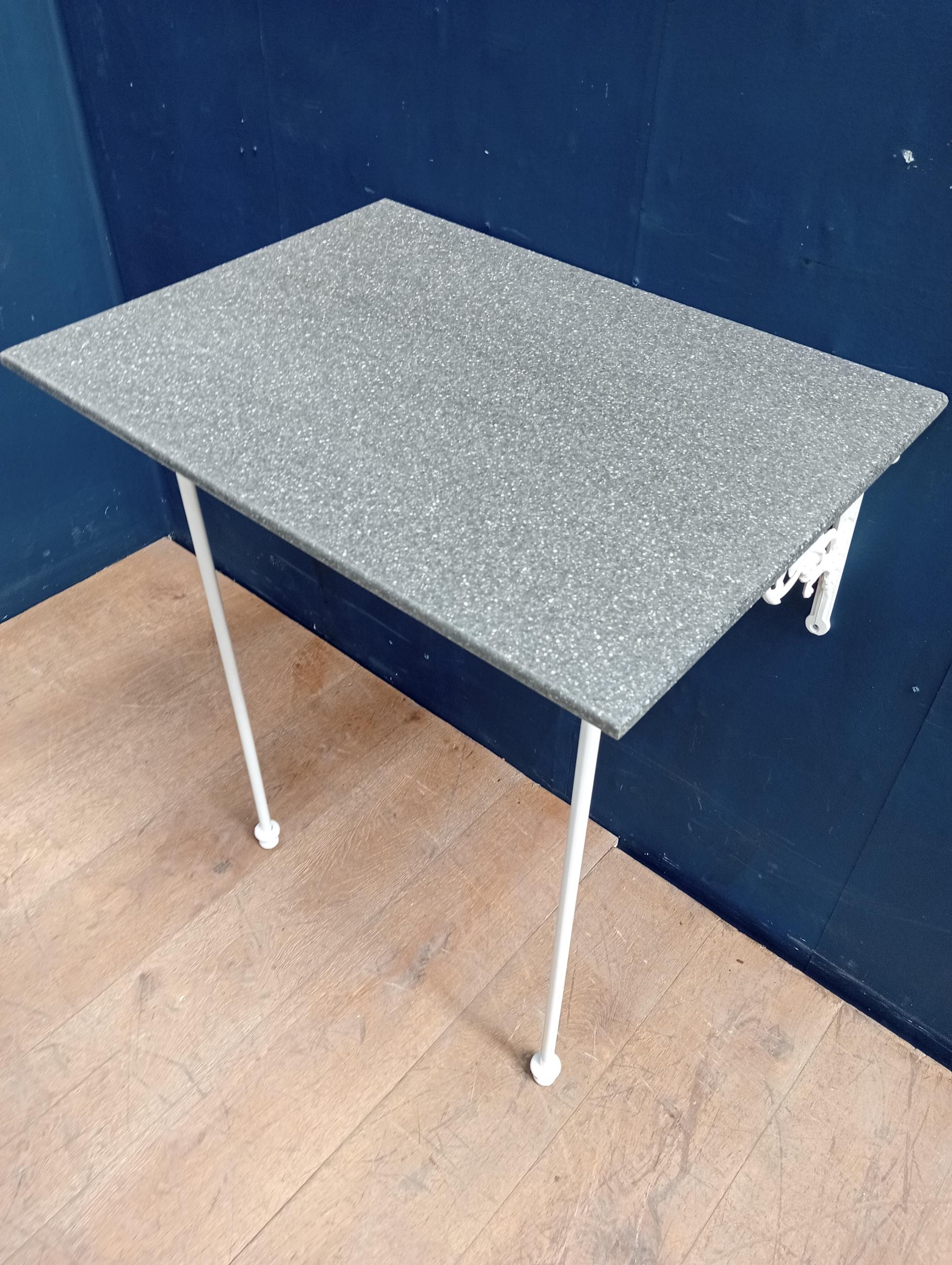 Cast iron washstand with marble effect top {H 84cm x W 67cmx D 49cm }. (NOT AVAILABLE TO VIEW IN - Image 3 of 3