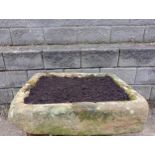 19th C. sandstone trough {H 15cm x W 90cm x D 54cm }. (NOT AVAILABLE TO VIEW IN PERSON)