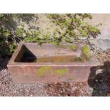 Salt glazed sandstone trough {H 40cm x W 137cm x D 40cm }. (NOT AVAILABLE TO VIEW IN PERSON)
