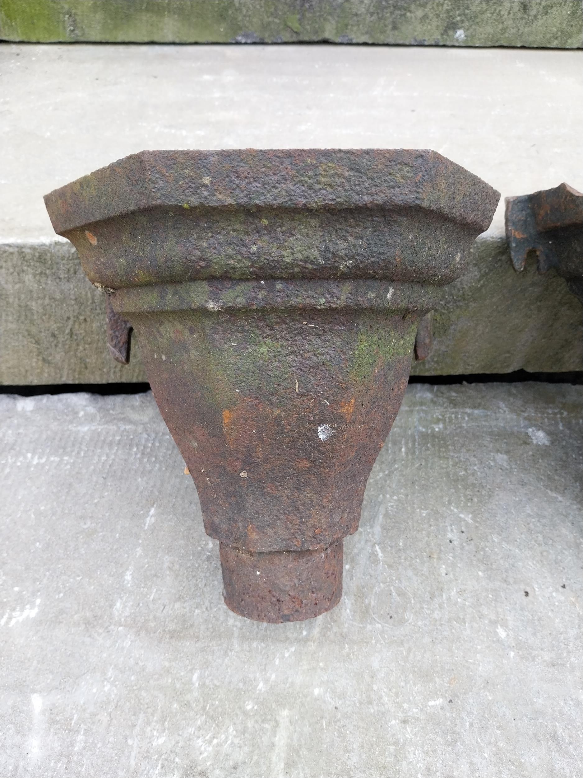 Three 19th C. cast iron copper heads {Approx.. 28 cm H x 26 cm W x 19 cm D}. - Image 5 of 7