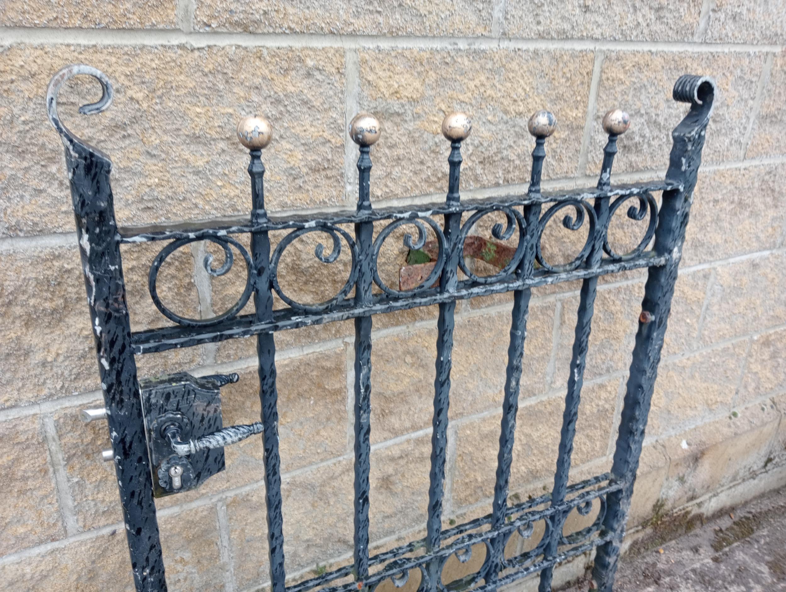 Cast iron pedestrian gate with lock {H 122cm x W 97cm x D 4cm }. (NOT AVAILABLE TO VIEW IN PERSON) - Image 2 of 4