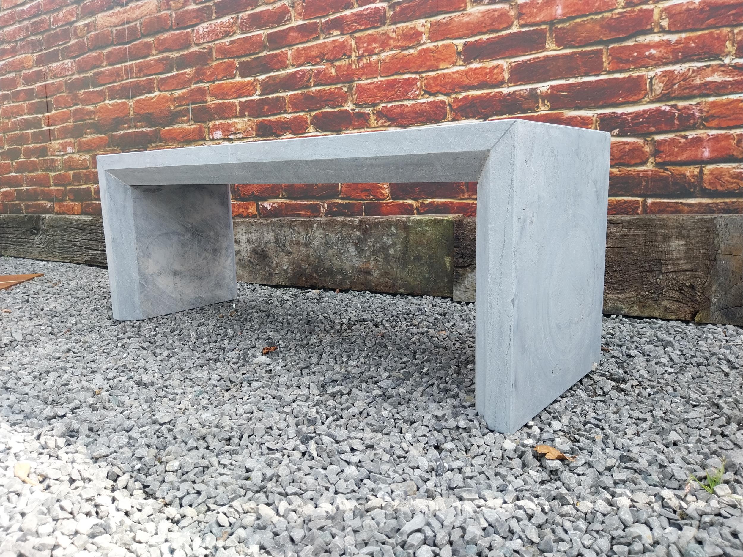 Slate garden bench {45 cm H x 120 cm W x 40 cm D}. - Image 2 of 4