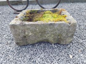 19th C. Limestone trough {24cm H x 50cm W x 40cm D}