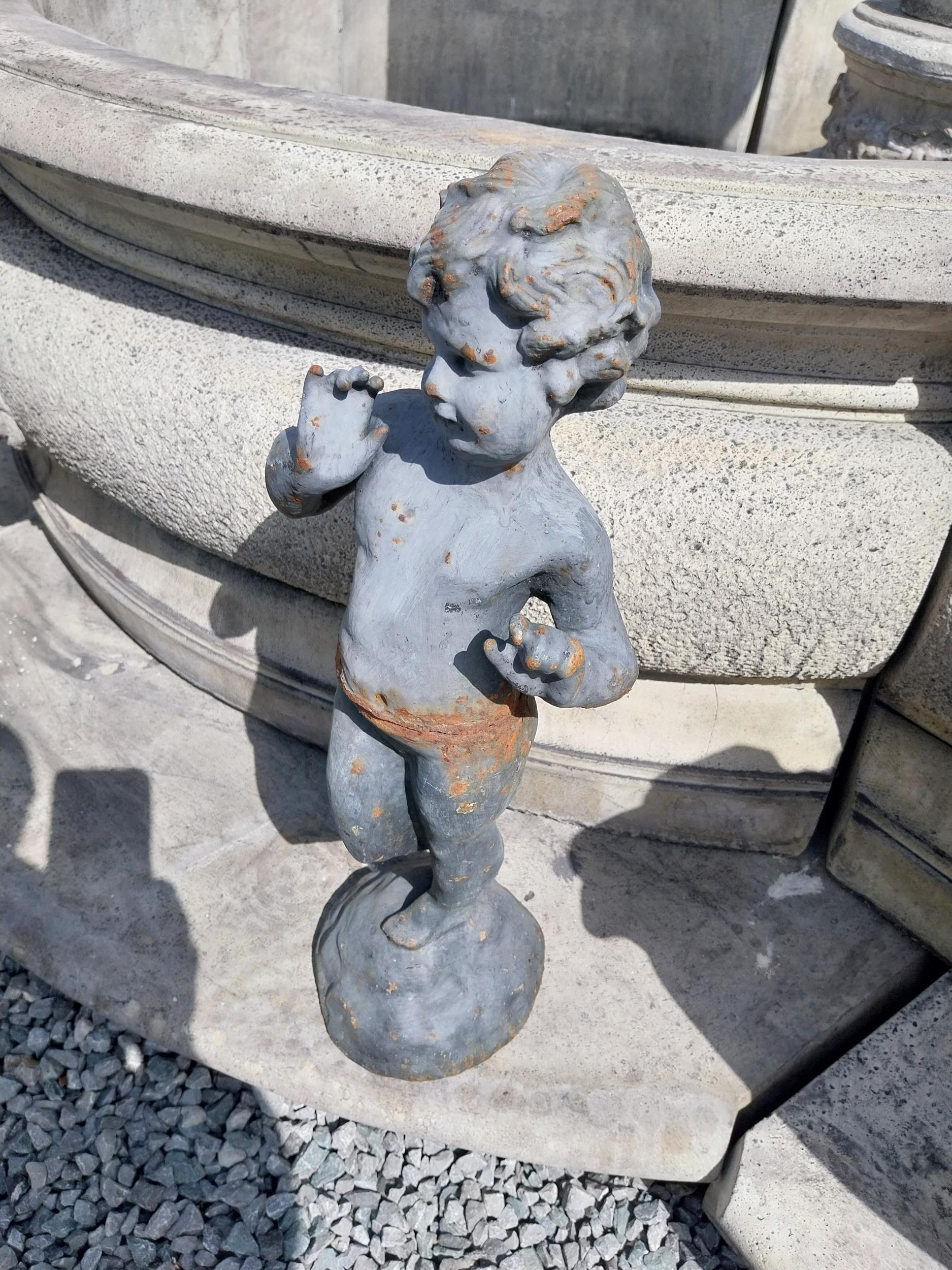 Cast iron figure of a Boy {54 cm H x 17 cm Dia.}. - Bild 7 aus 9