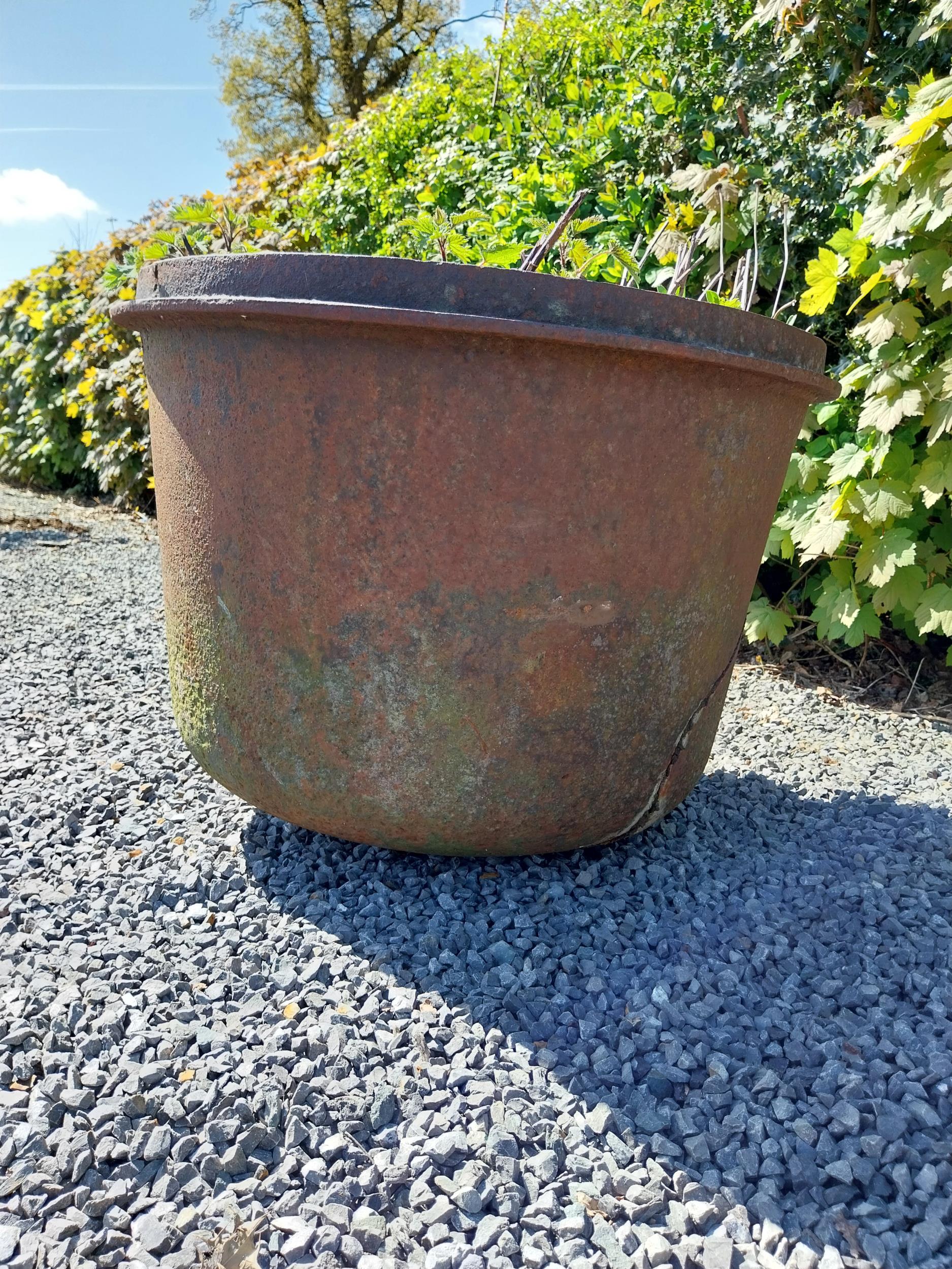 Rare 19th C. cast iron famine pot {93 cm H x 132 cm W x 104 cm D}. - Bild 5 aus 7