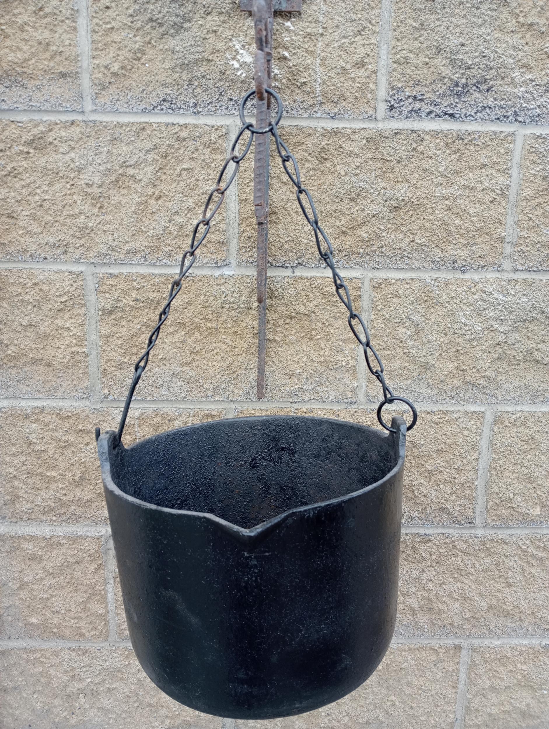 Cast iron cauldron {H 25cm x Dia 30cm }. - Image 2 of 4