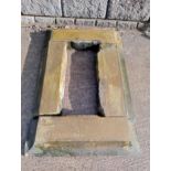 Reclaimed sandstone Victorian plinth {H 13cm x W 80cm x D 122cm }. (NOT AVAILABLE TO VIEW IN