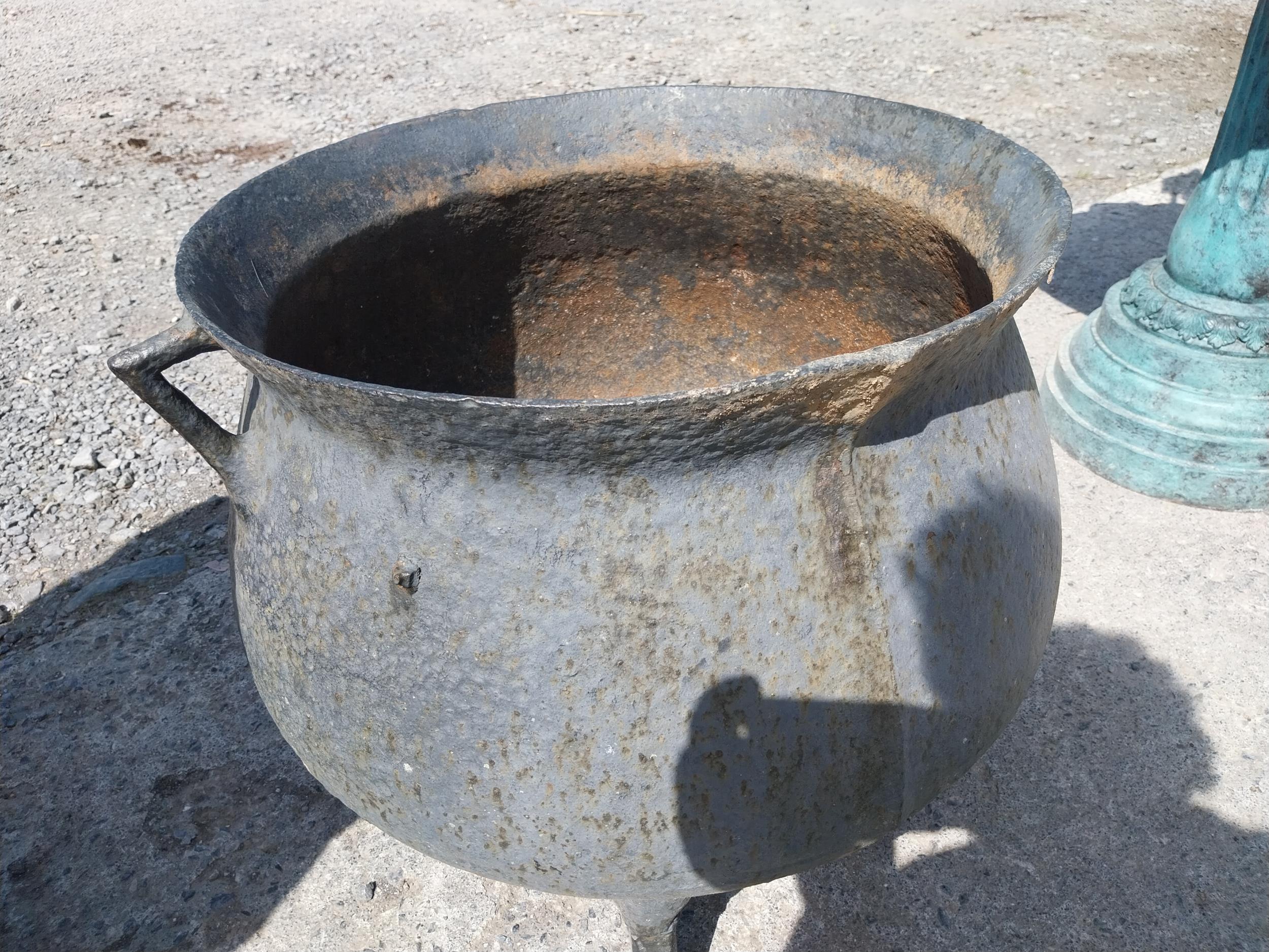 19th C. cast iron famine pot {54 cm H x 71 cm Dia.}. - Image 2 of 3