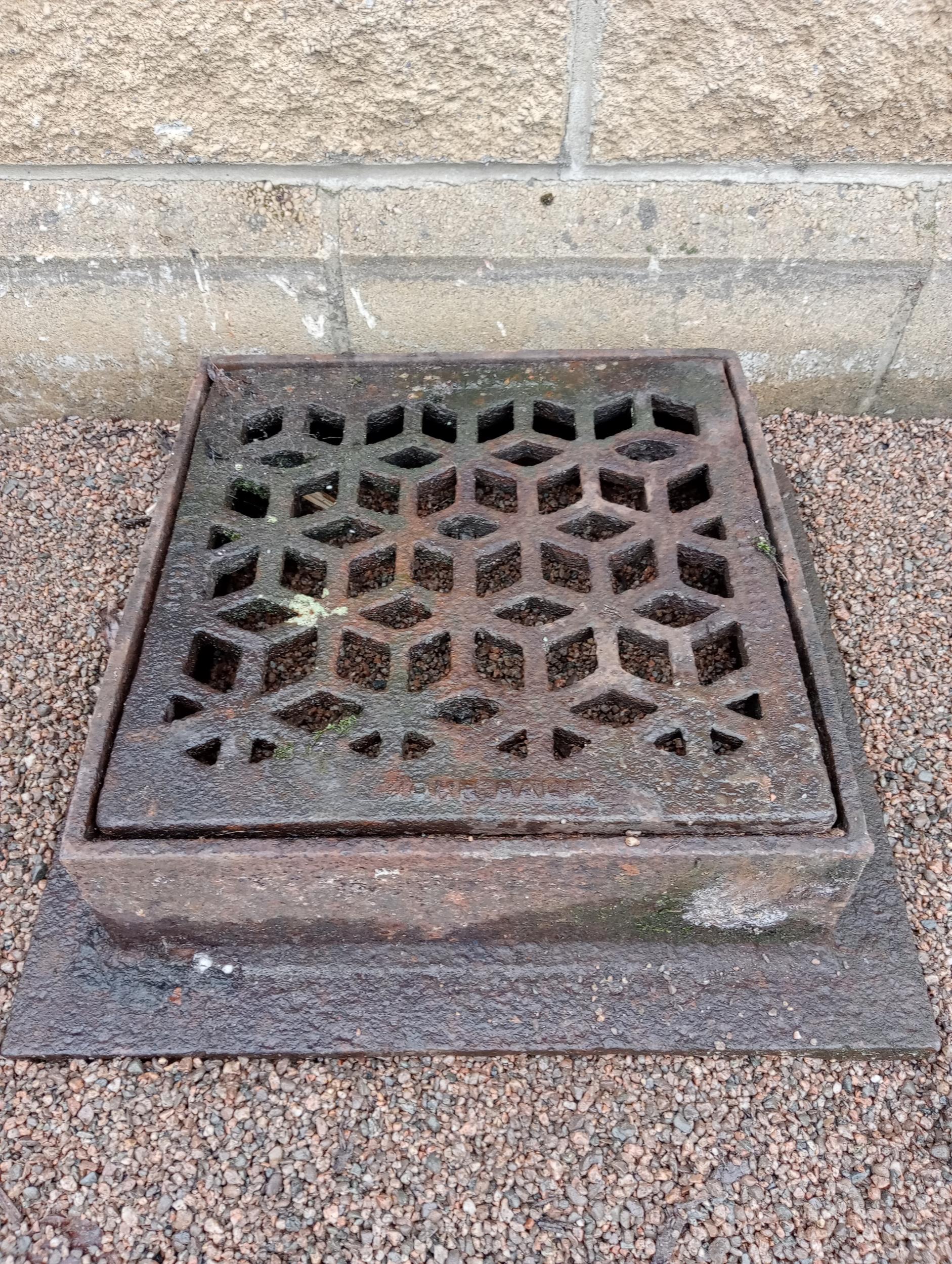 Cast iron manhole {H 15cm x W 41cm x D 41cm }. (NOT AVAILABLE TO VIEW IN PERSON)