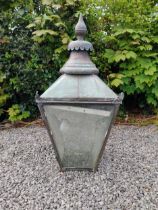 Early 20th C. copper lantern {94 cm H x 44 cm W x 44 cm D}.