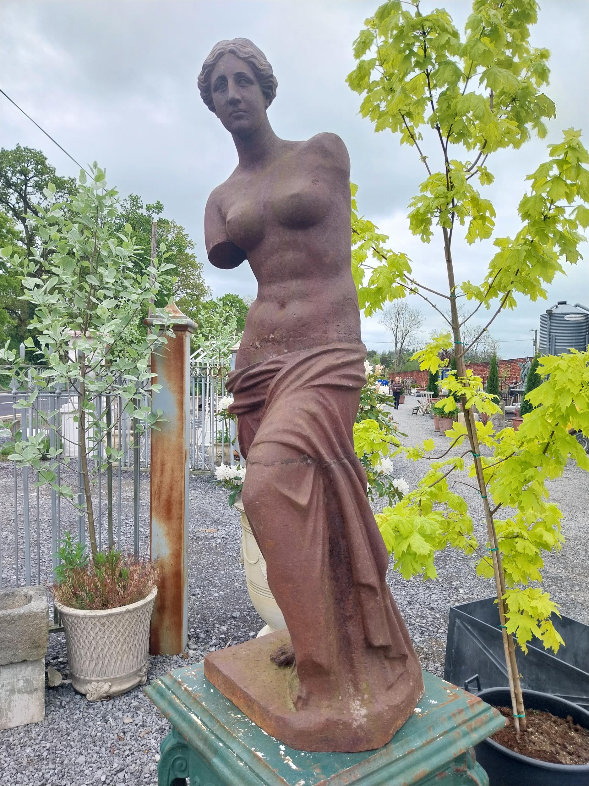 Good quality cast iron statue of Venus de Milo {150 cm H x 48 cm W x 48 cm D}. - Image 12 of 17