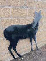 Metal silhouette of doe {H 130cm x W 120cm }. (NOT AVAILABLE TO VIEW IN PERSON)