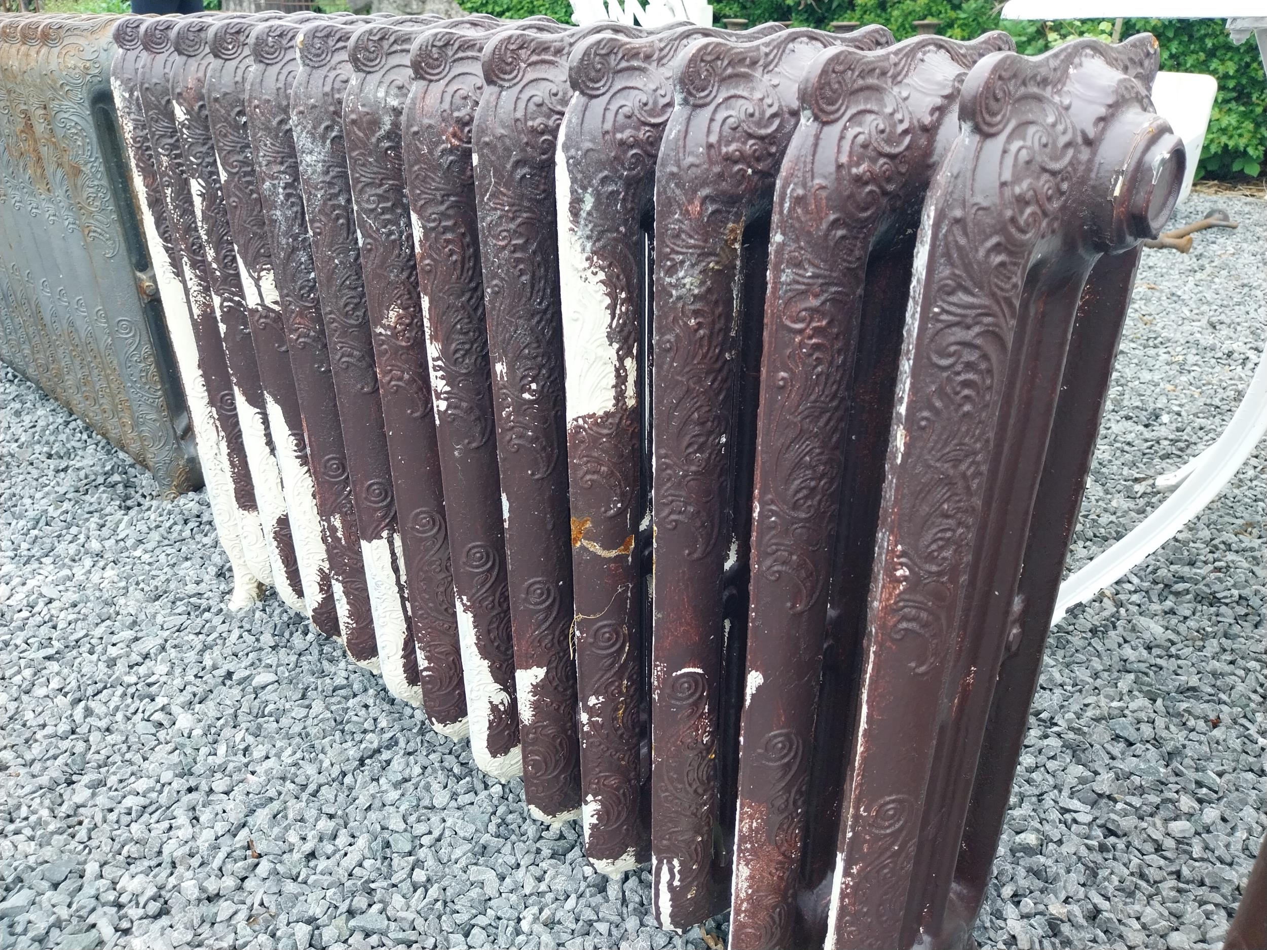 Two decorative cast iron radiators in the Victorian style - taken out working {74 cm H x 108 cm W - Image 2 of 3