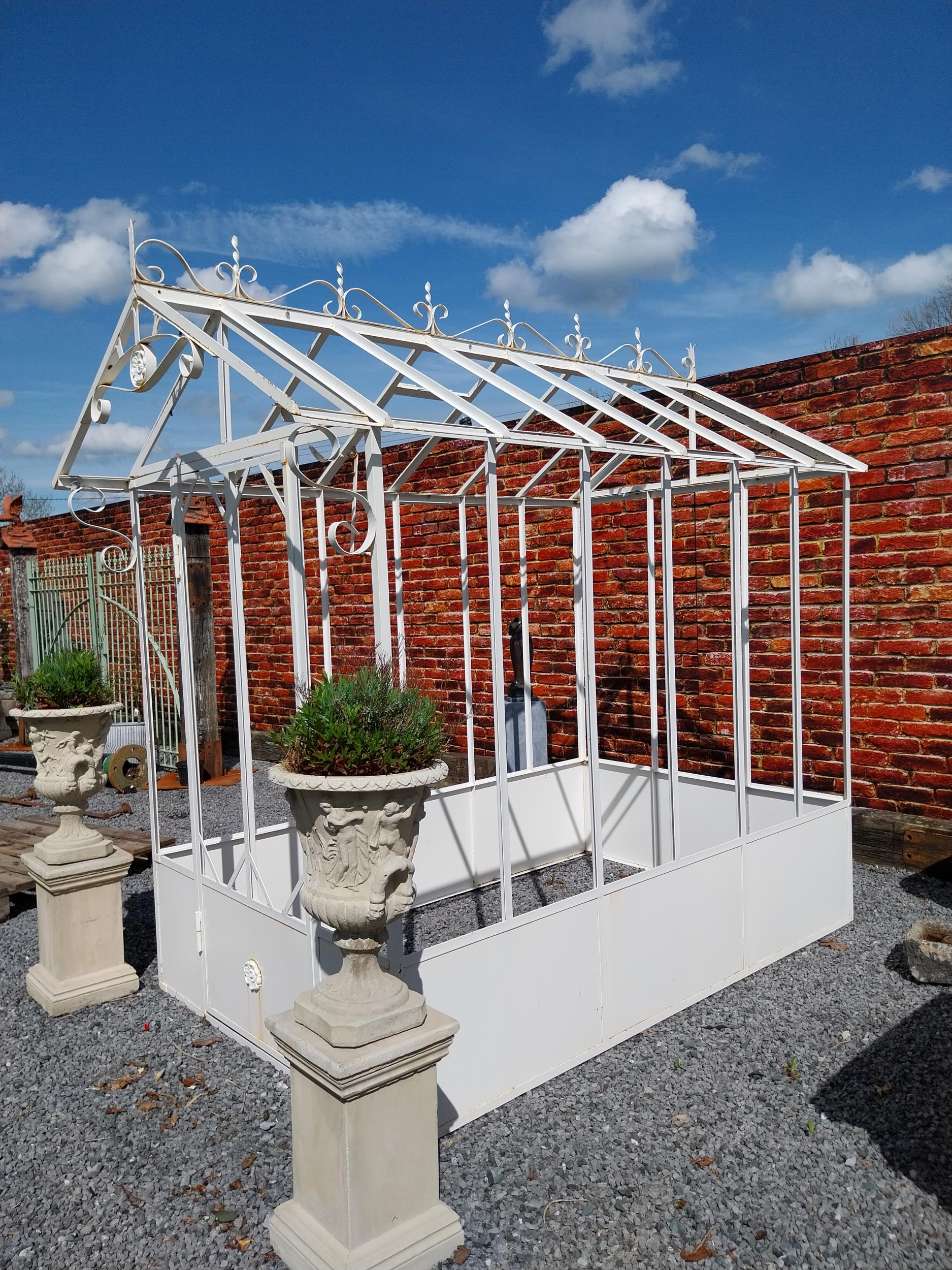 Good quality wrought iron French greenhouse in the Victorian style glass included {257 cm H x 170 cm - Image 3 of 4