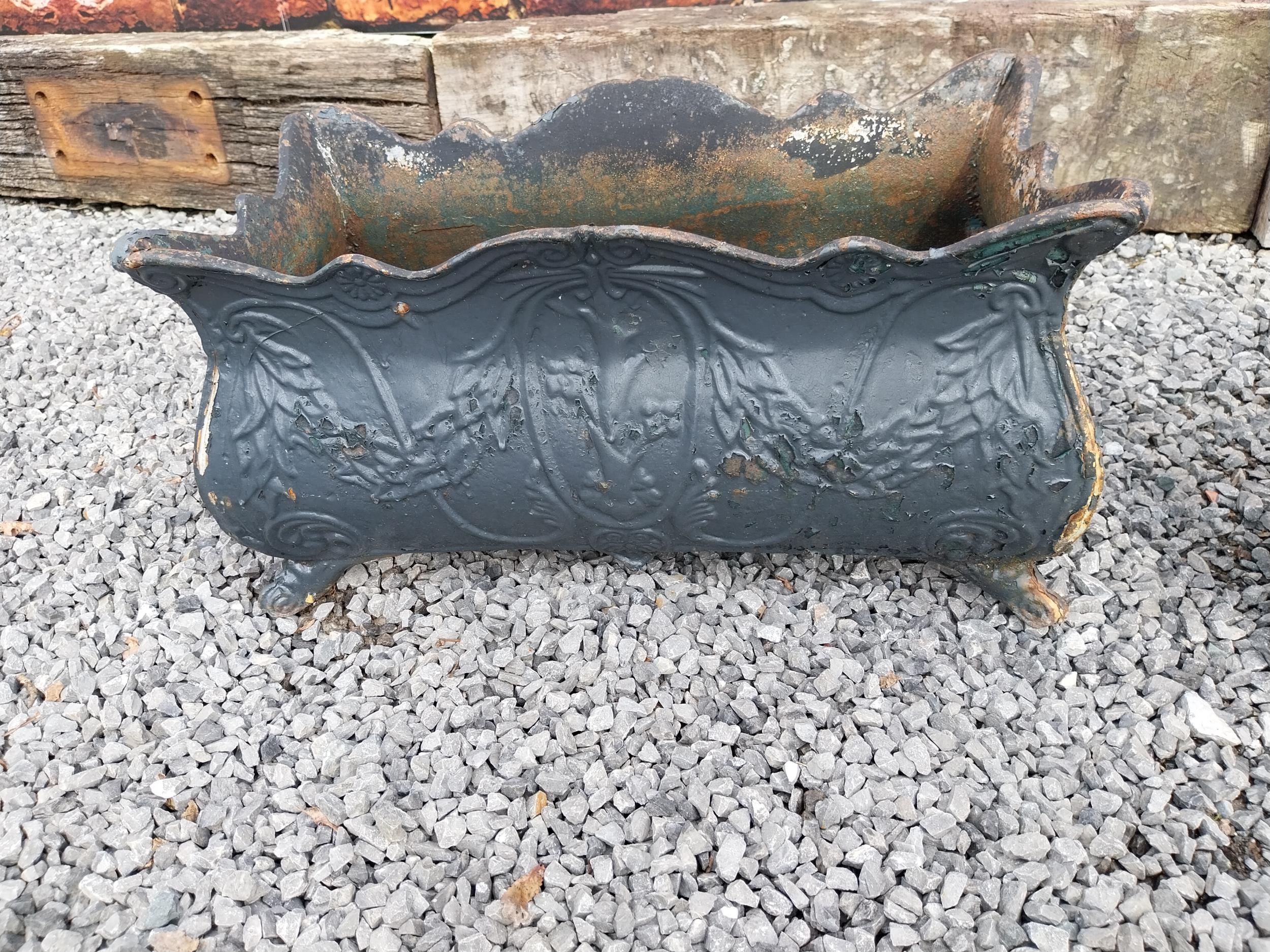 Pair of good quality French decorative cast iron planters {32 cm H x 60 cm W x 31 cm D}. - Image 3 of 4