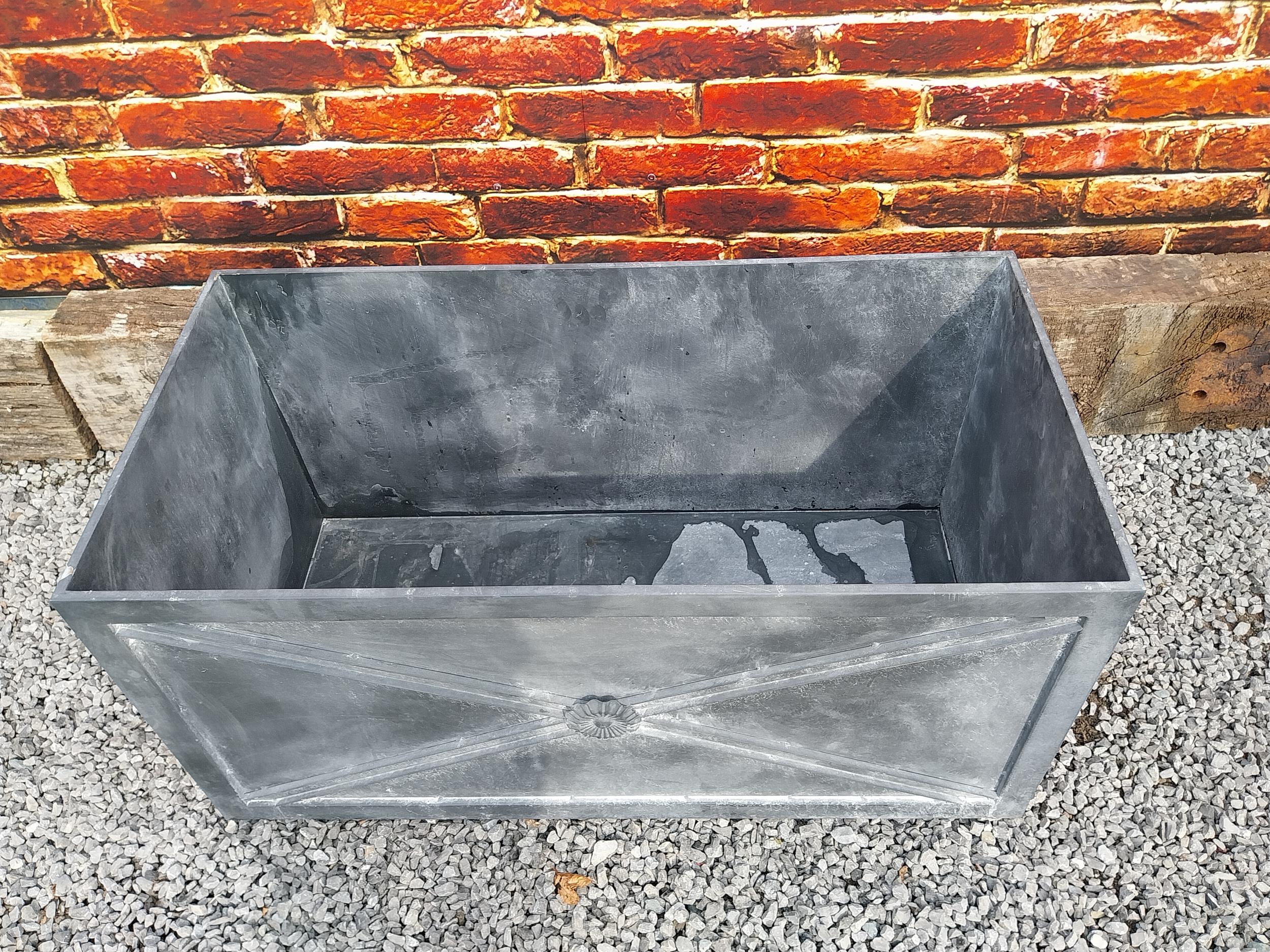 Good quality metal rectangular planter with lead effect in the Georgian style {49 cm H x 101 cm W - Image 5 of 8