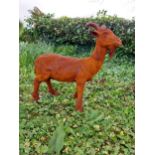 Good quality cast iron statue of a Goat {60 cm H x 55 cm W x 20 cm D}.