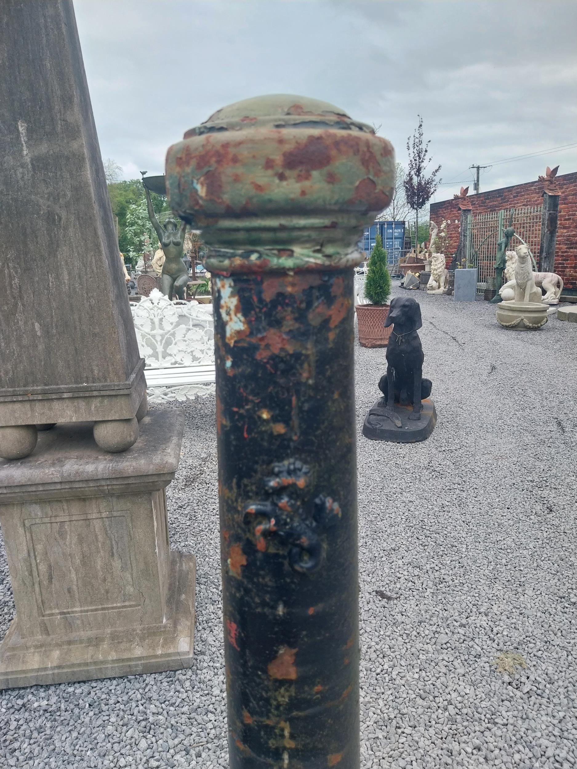 Pair of good quality cast iron bollards in the Victorian style {130 cm H x 20 cm Dia.}. - Image 3 of 4