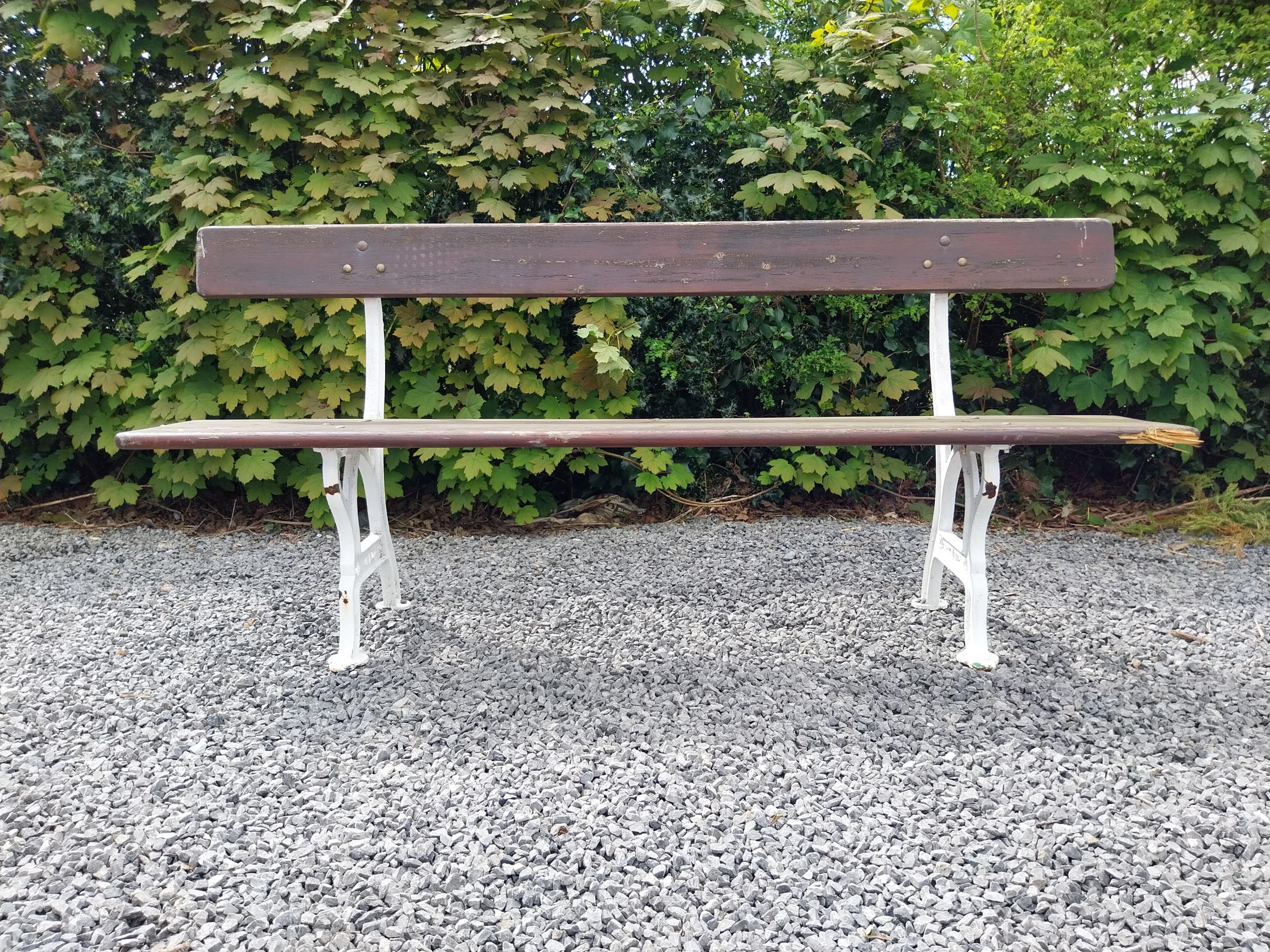 19th C. cast iron and wooden railway - garden bench J P Curry Belfast