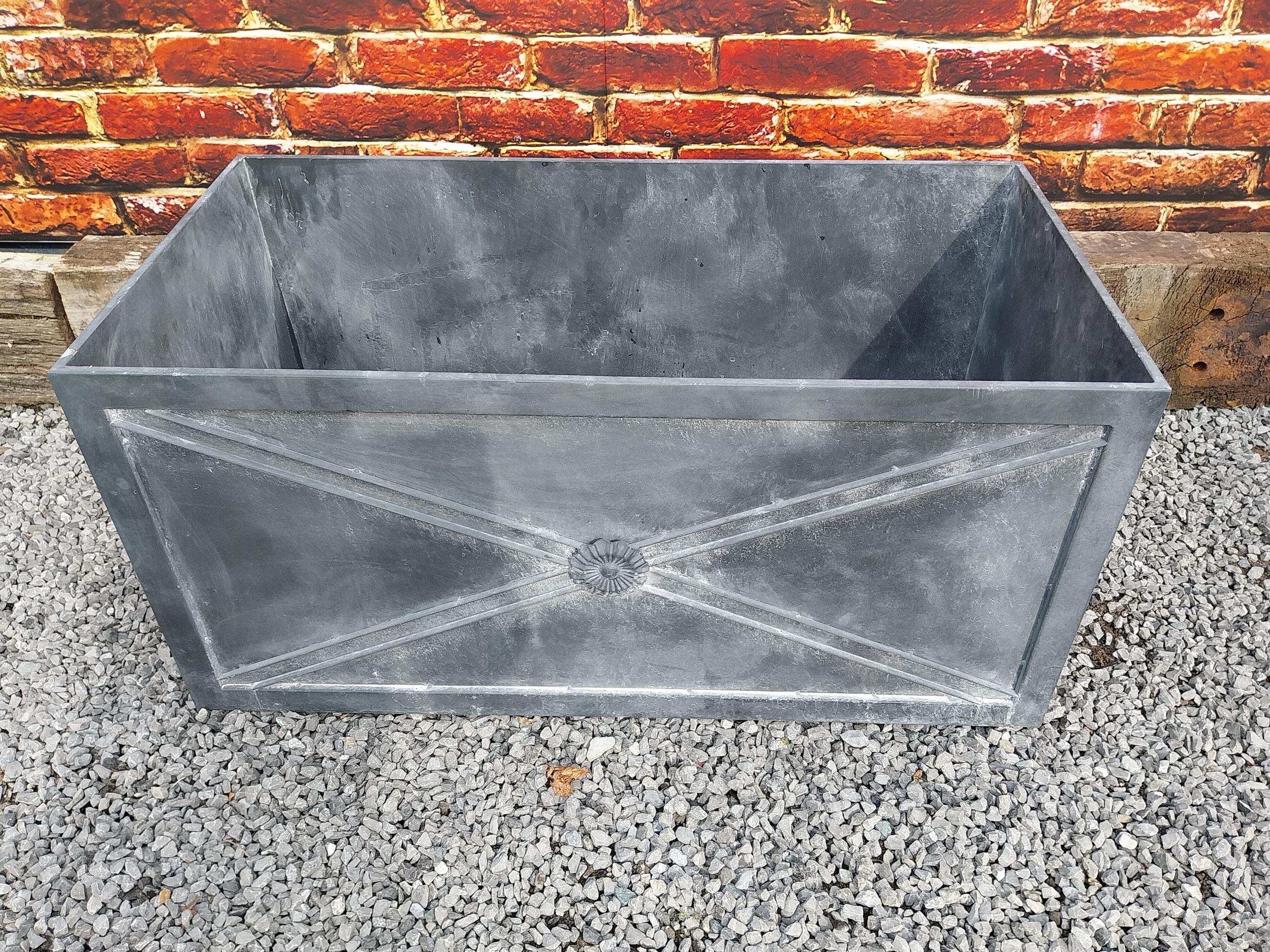 Good quality metal rectangular planter with lead effect in the Georgian style {49 cm H x 101 cm W - Image 6 of 8