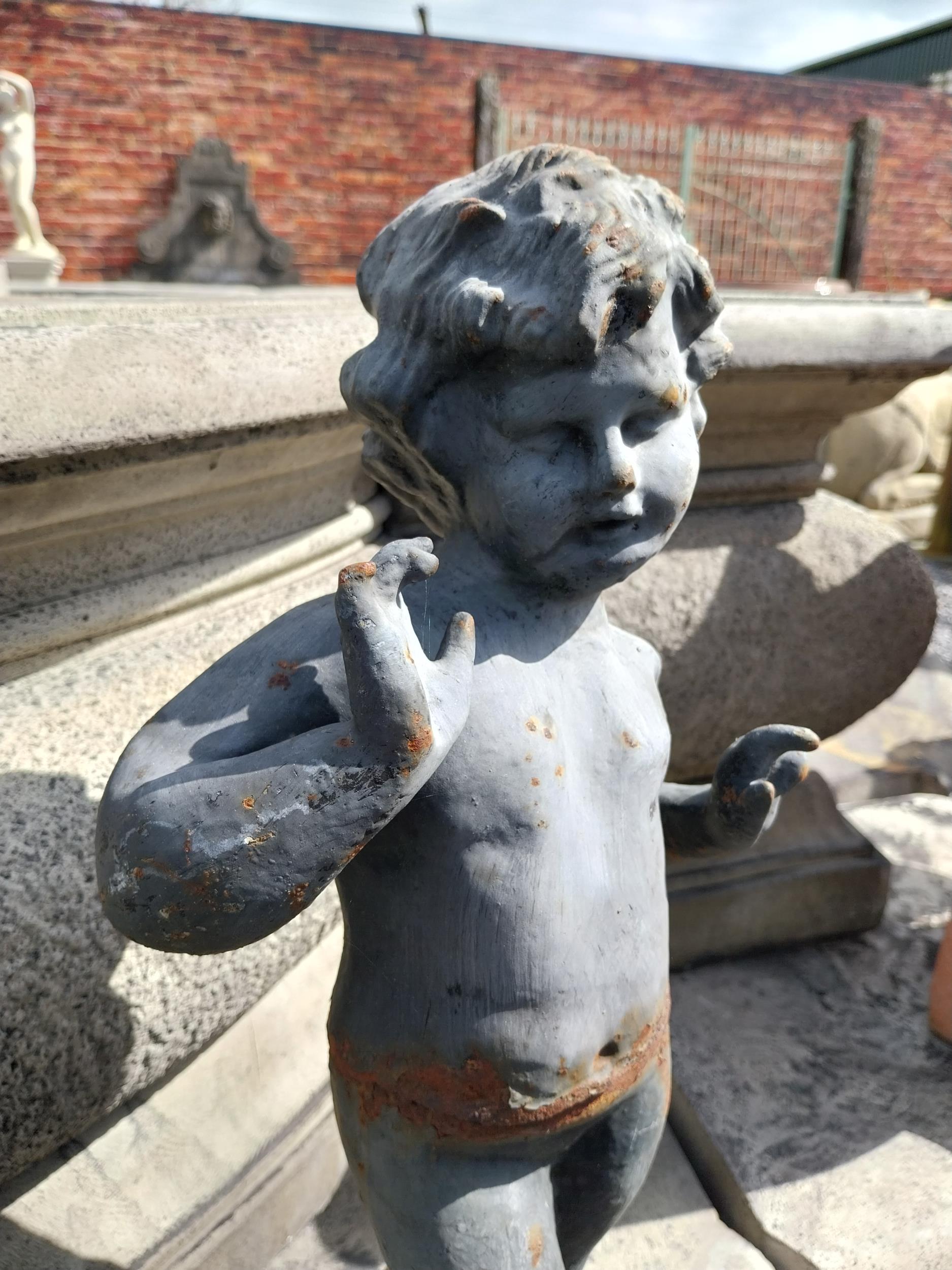Cast iron figure of a Boy {54 cm H x 17 cm Dia.}. - Bild 3 aus 9