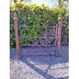 19th C. wrought iron gate with two cast iron posts {Overall dimensions 136 cm H x 137 cm W x 17 cm D