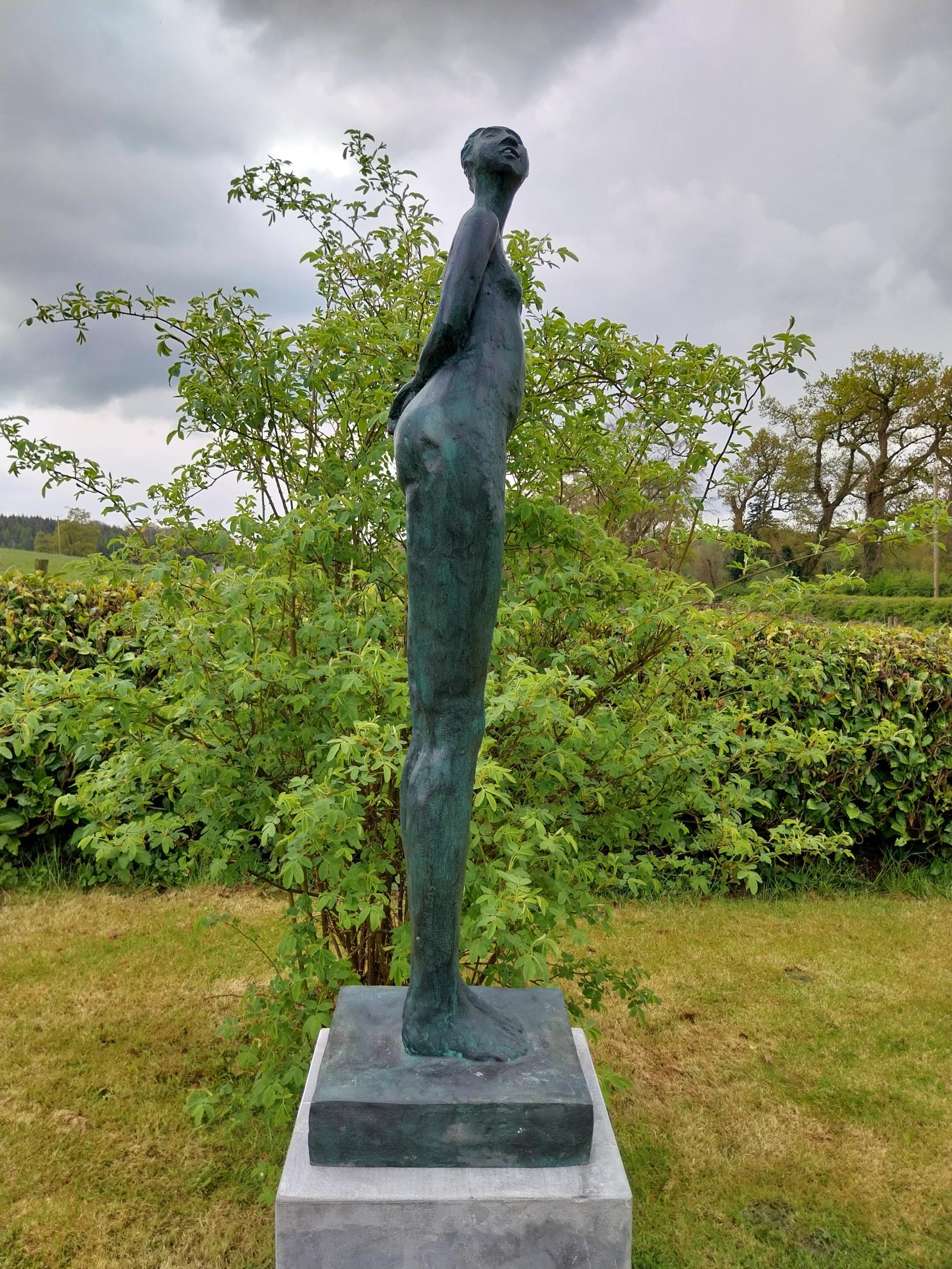 Exceptional quality contemporary bronze sculpture of a Lady with her head turned and arms folded - Image 10 of 12