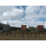 Set of three salt glazed chimney pots {H 40cm x 30 x 30 }.