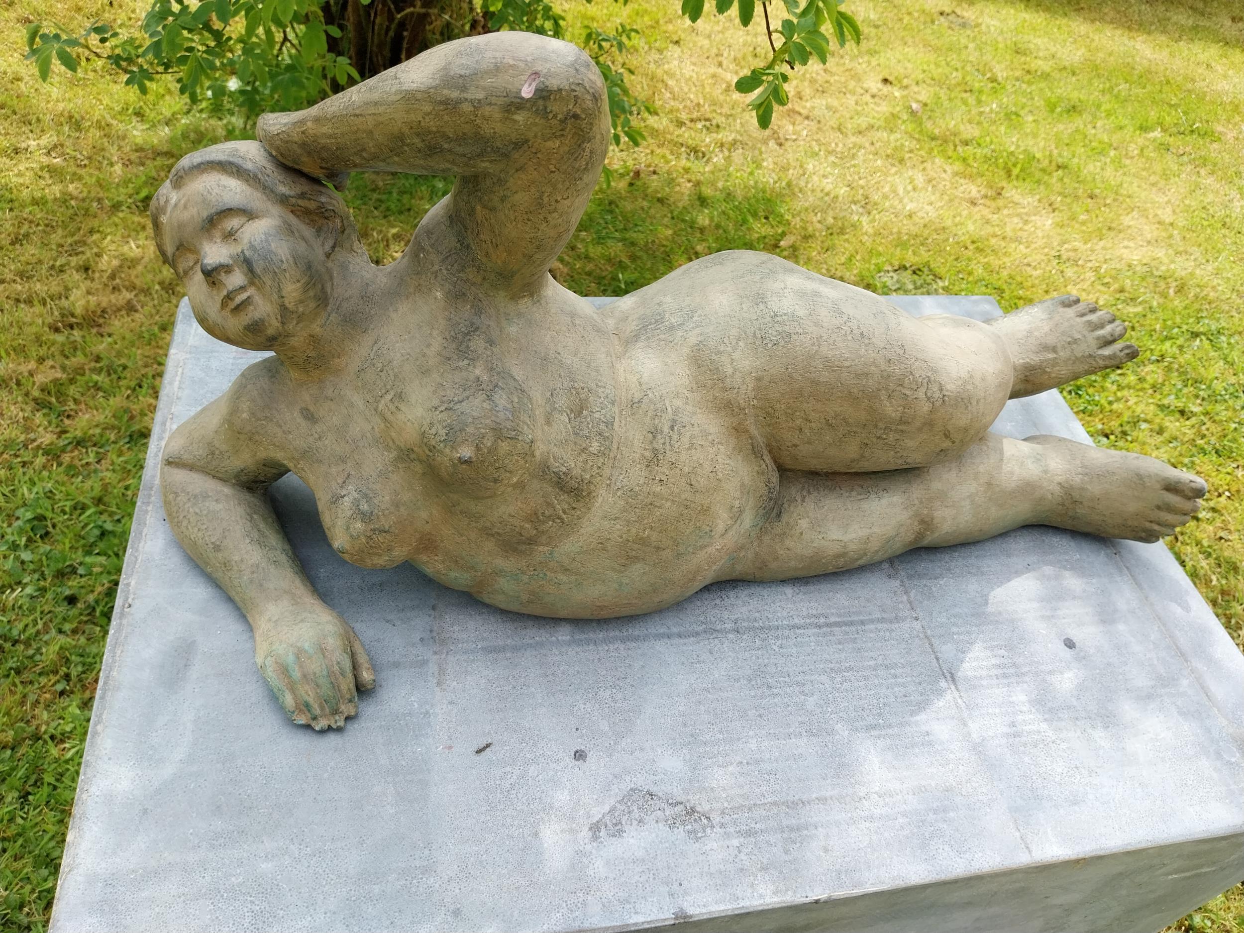 Exceptional quality contemporary bronze sculpture 'The Curvy Muse' {34 cm H x 70 cm W x 77 cm D}. - Image 2 of 8