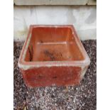 Salt glazed stone trough {H 30cm x W 62cm x D 50cm}. (NOT AVAILABLE TO VIEW IN PERSON)
