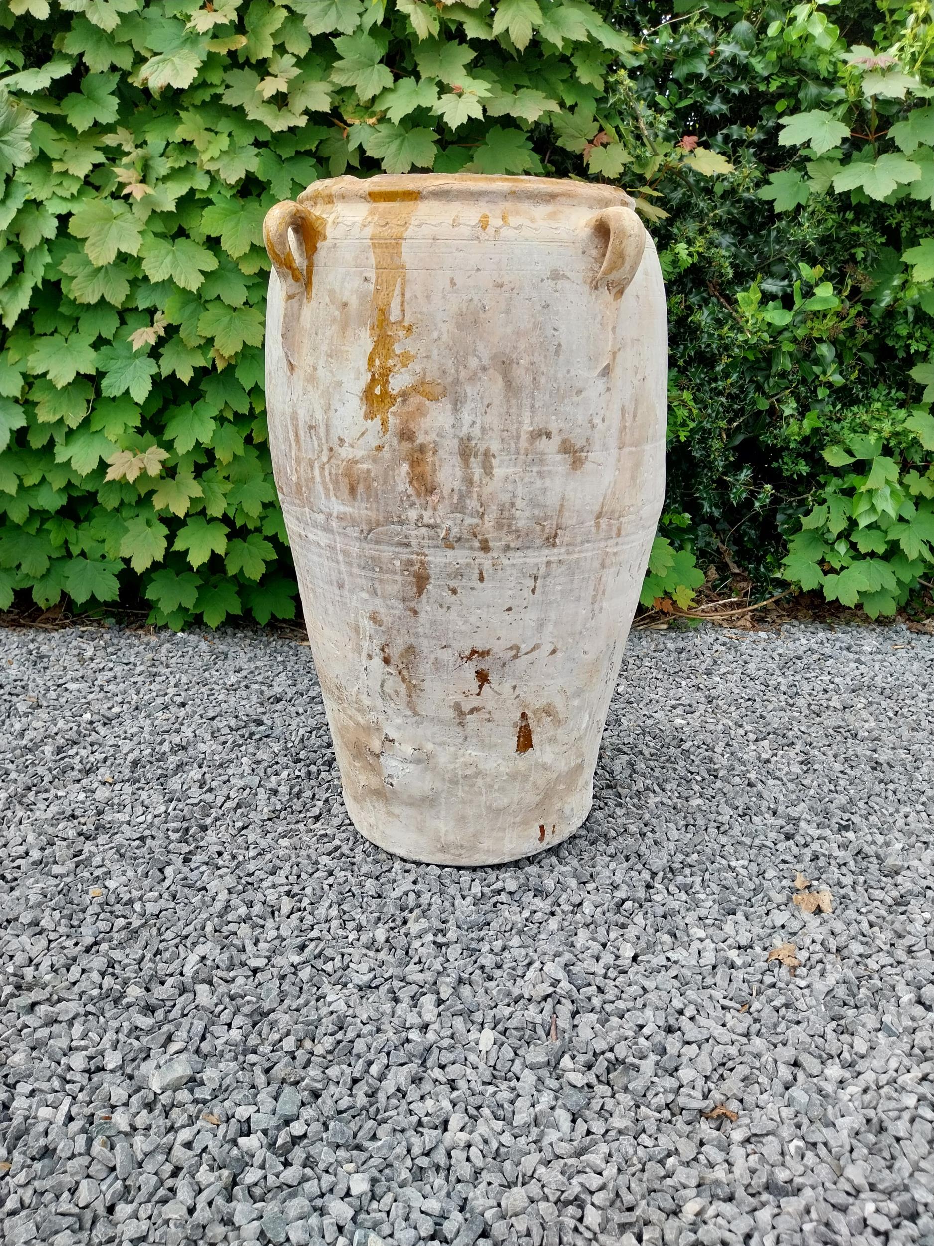 Rare 19th C. Spanish terracotta olive pot {80 cm H x 53 cm Dia.}. - Bild 7 aus 8