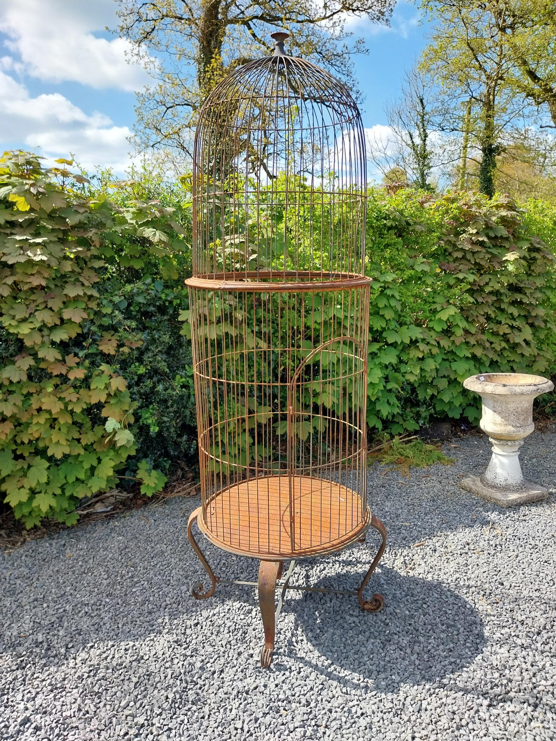 Wrought iron bird cage {72 cm Dia.}. - Image 4 of 5