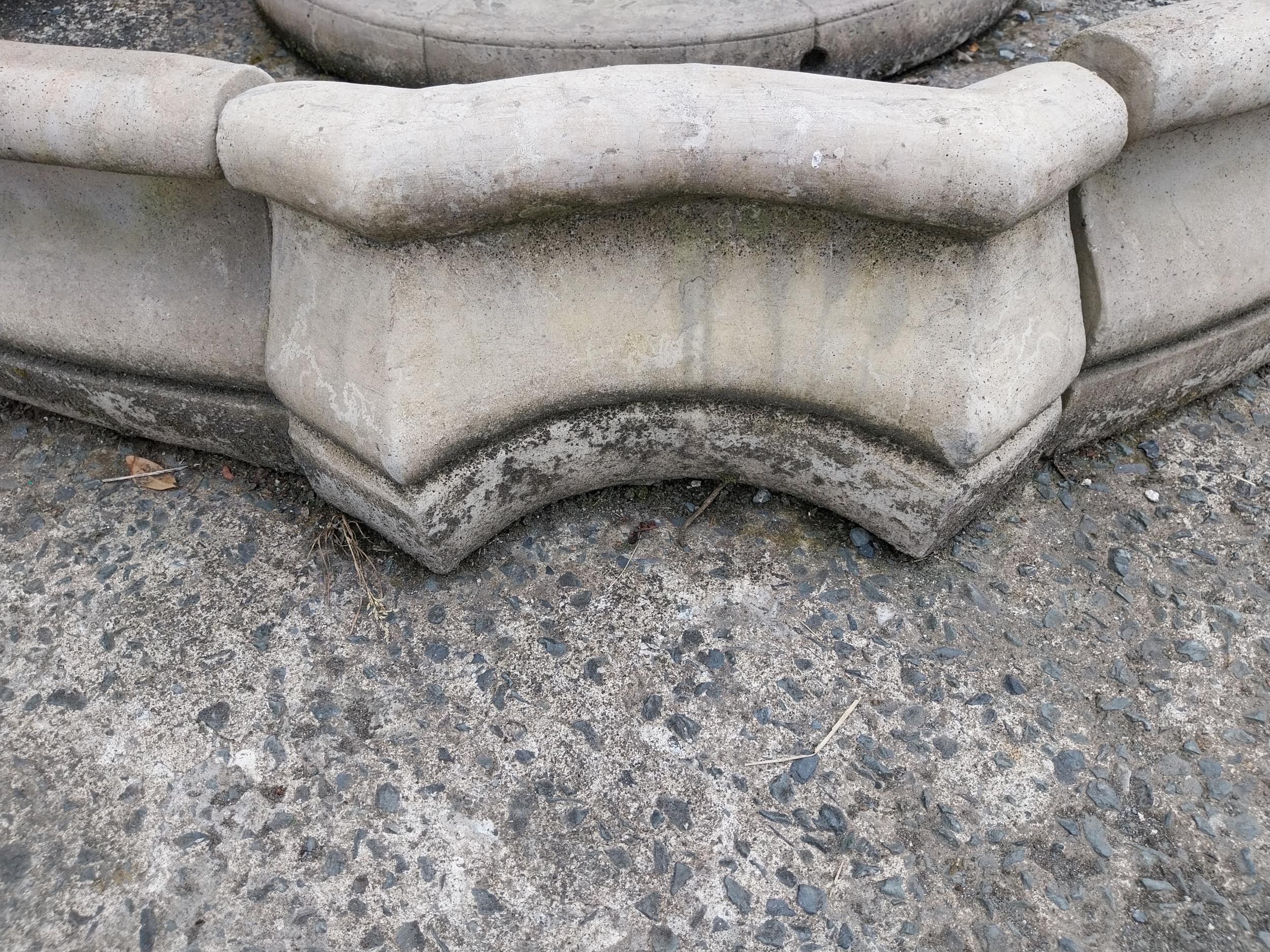 Good quality moulded sandstone two-tiered fountain surmounted by Cherub with surround {250 cm H x - Image 4 of 6