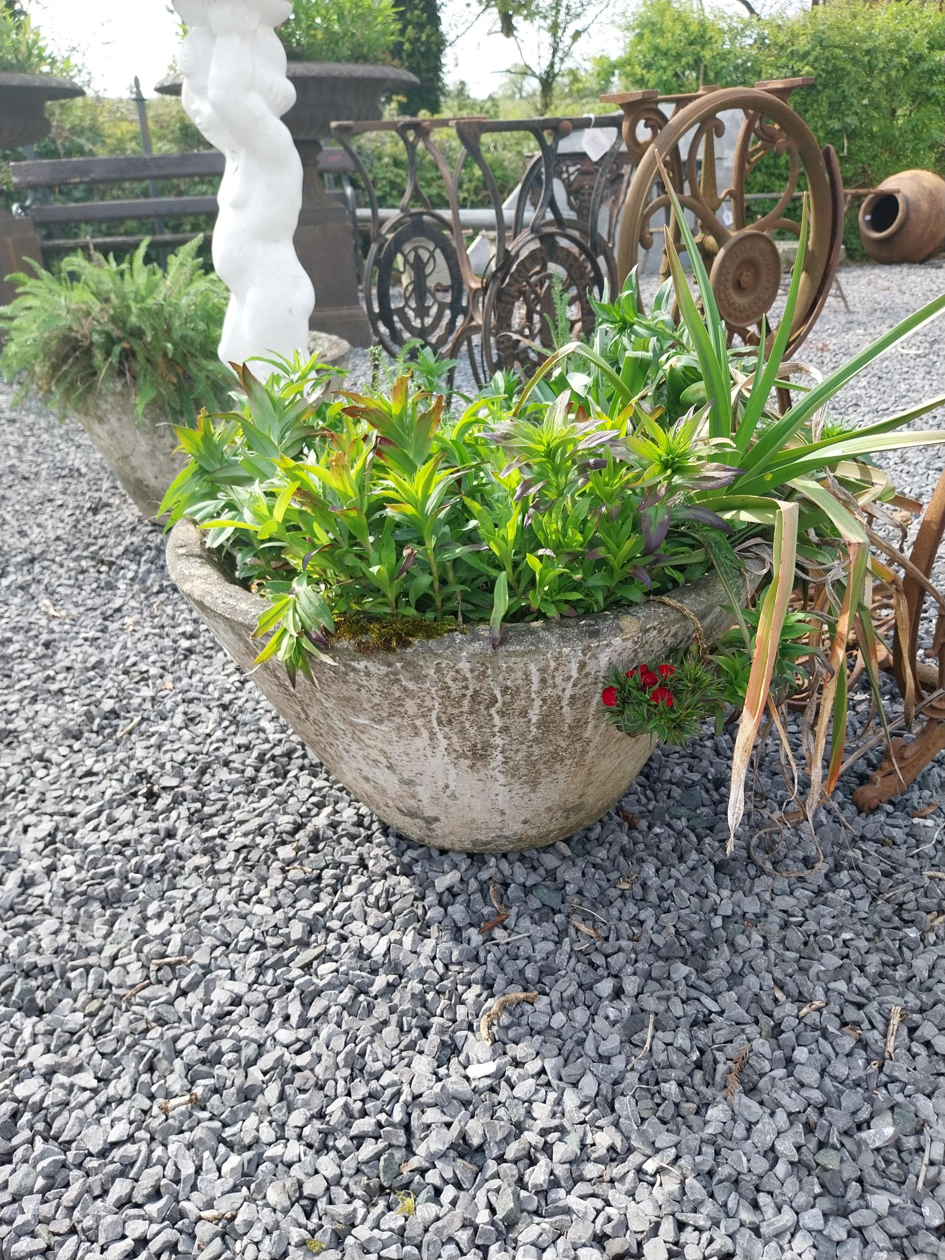 Pair of 1950s composition planters {34 cm H x 58 cm Dia.}. - Image 4 of 4