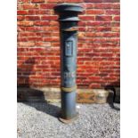 Irish cast iron pillar post box {170 cm H x 40 cm Dia.}.