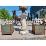 Pair of 1950s wrought iron planters {50 cm H x 44 cm W x 44 cm D}.