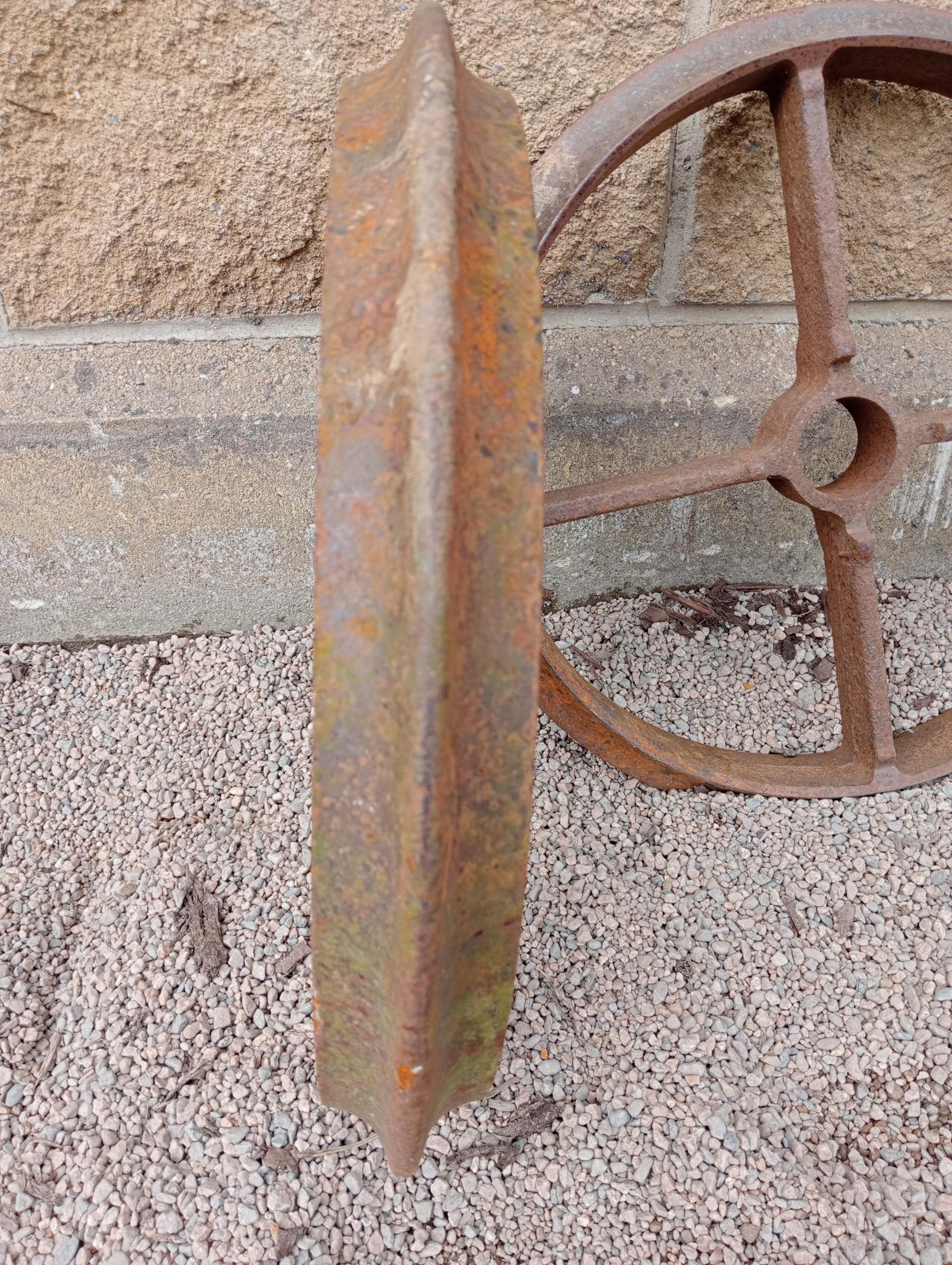 Collection of four cast iron Shepard hut wheels {Dia 49cm x D 6cm }. (NOT AVAILABLE TO VIEW IN - Image 2 of 3