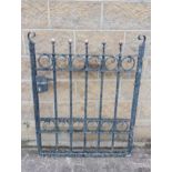 Cast iron pedestrian gate with lock {H 122cm x W 97cm x D 4cm }. (NOT AVAILABLE TO VIEW IN PERSON)