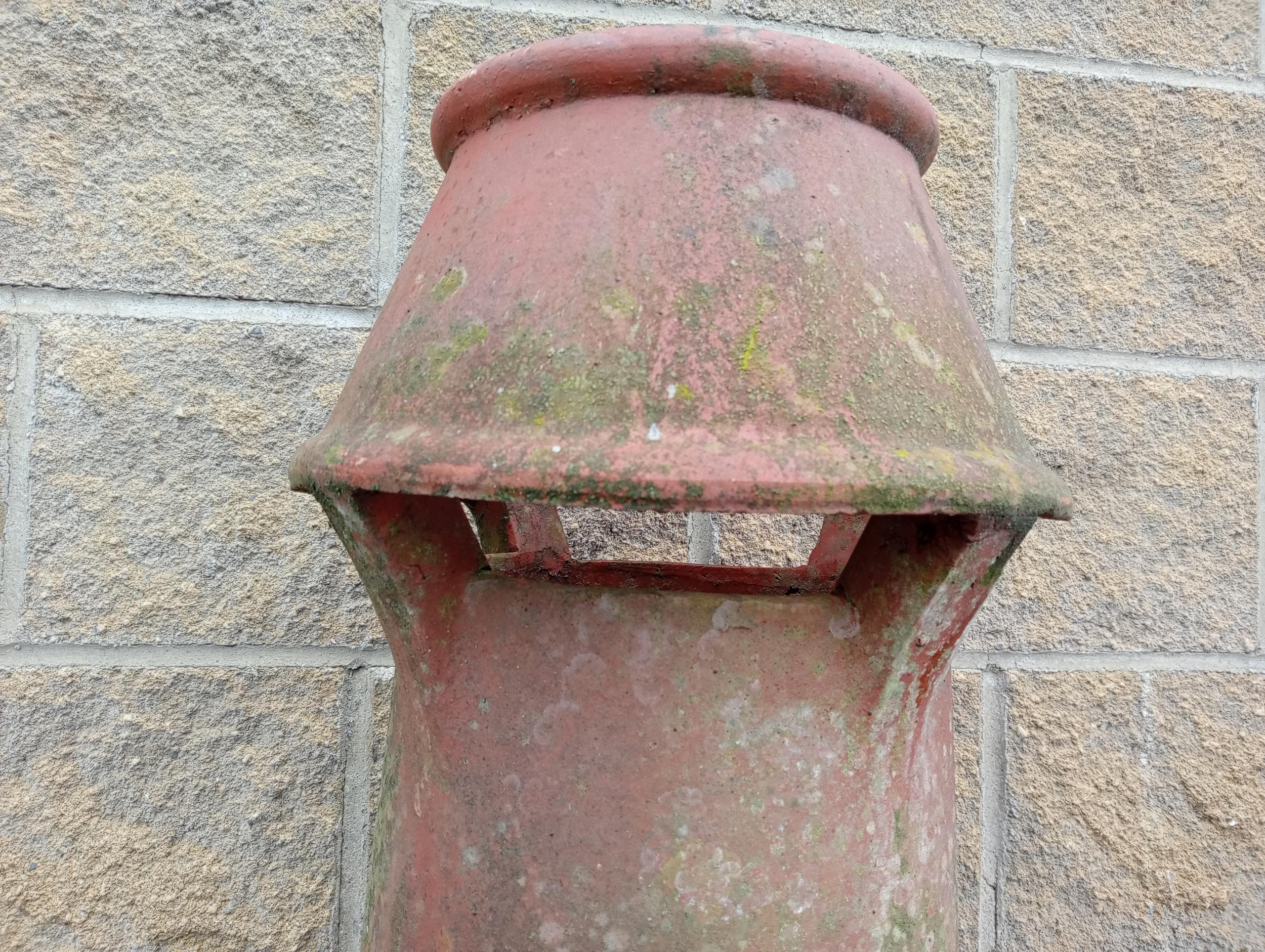 Pair of terracotta chimney pots {H 76cm x D 36cm }. (NOT AVAILABLE TO VIEW IN PERSON) - Image 2 of 3