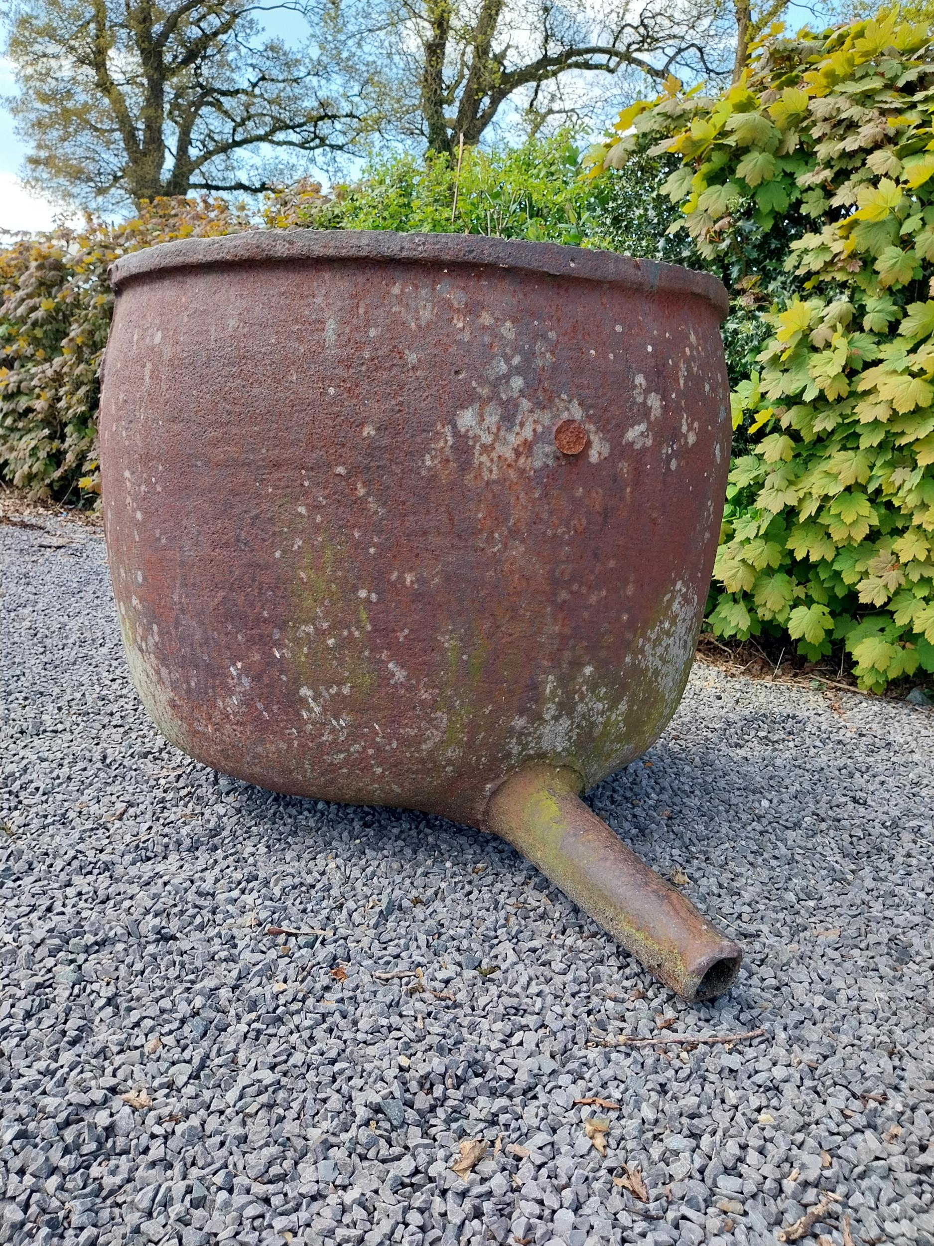 Rare large 19th C. cast iron famine pot {93 cm H x 132 cm W x 104 cm D}. - Image 3 of 5