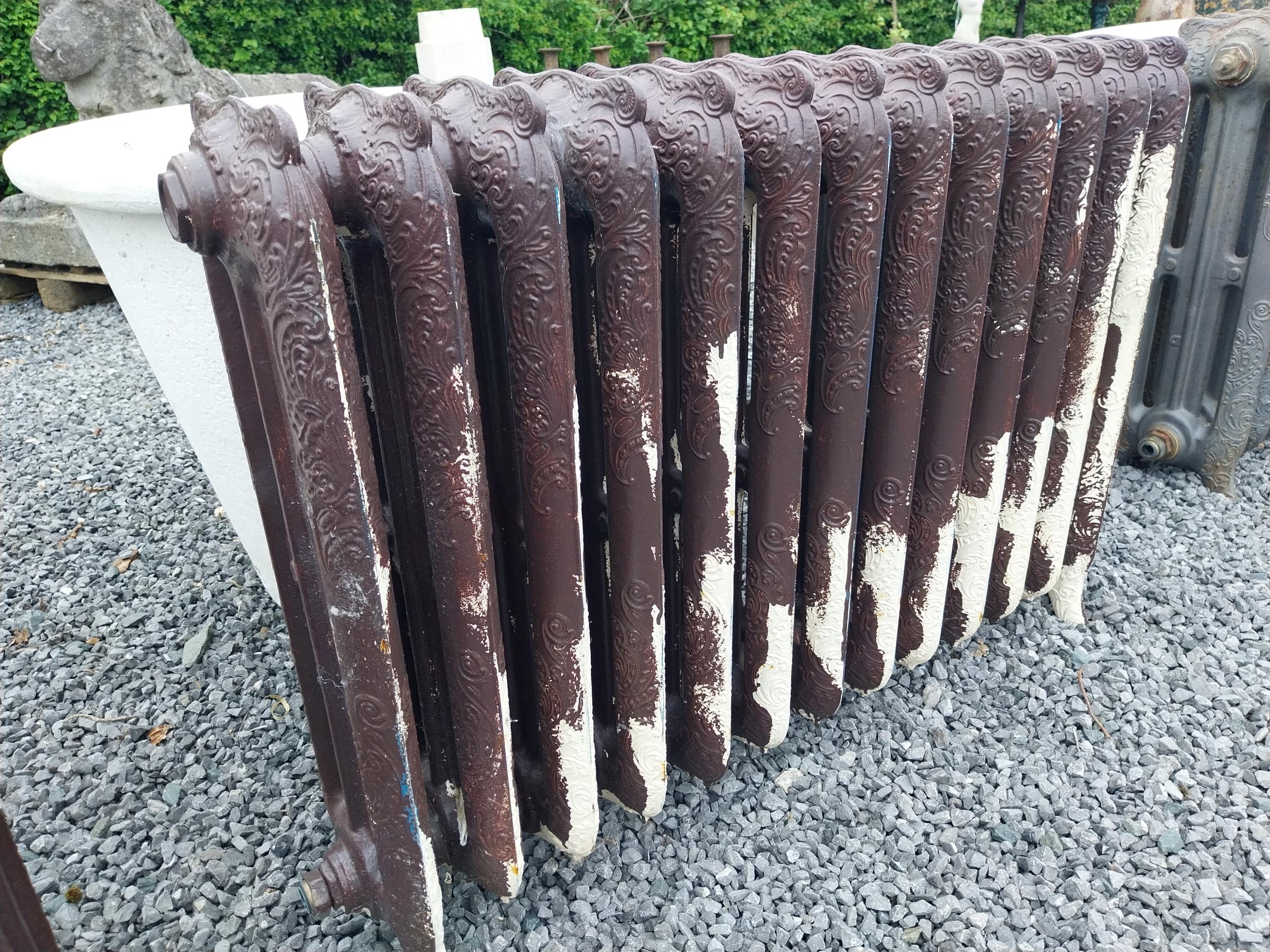 Two decorative cast iron radiators in the Victorian style - taken out working {74 cm H x 108 cm W - Image 3 of 3